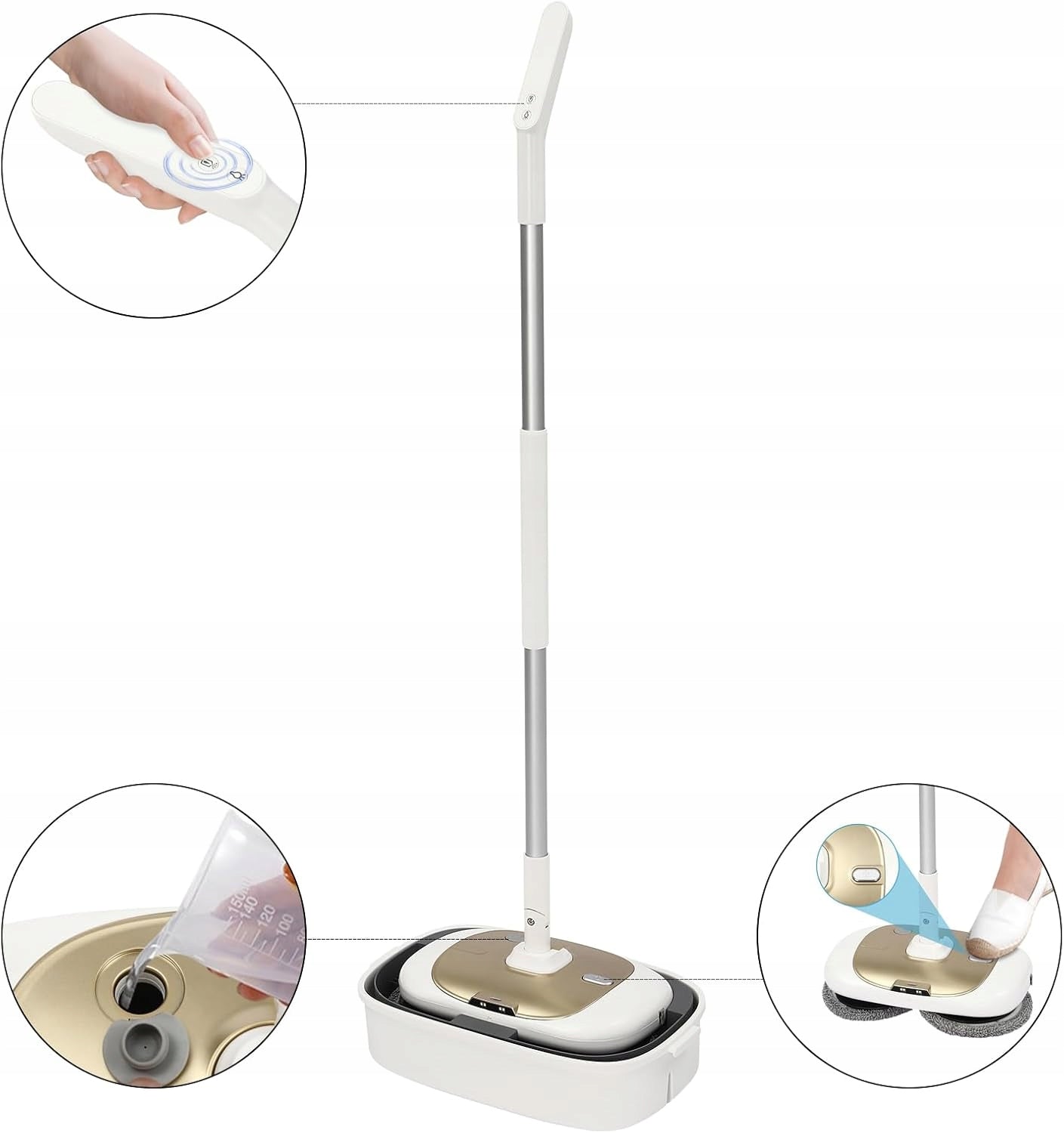 ELECTRIC FLOOR MOP WITH WASHER WIRELESS ROTARY WITH LAMP