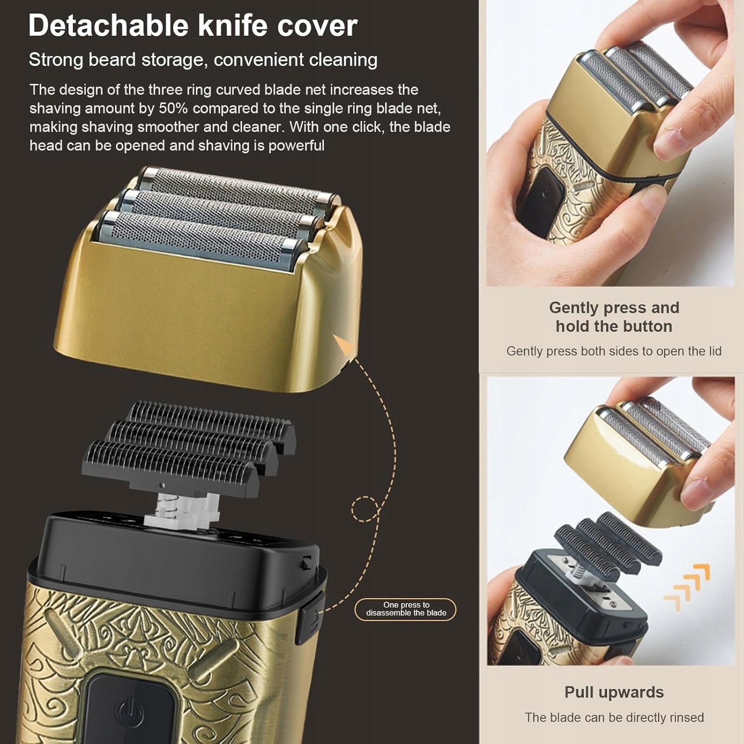 ELECTRIC FOIL SHAVER MAN TRIMMER BEARD BATTERY 600MAH Model ZJchaowoxpicn1dh