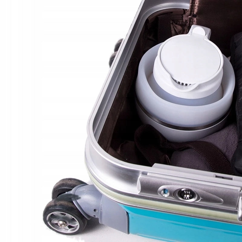 ELECTRIC FOLDING KETTLE SILICONE 0,6L 600W TRAVEL TOURIST Dominant color white