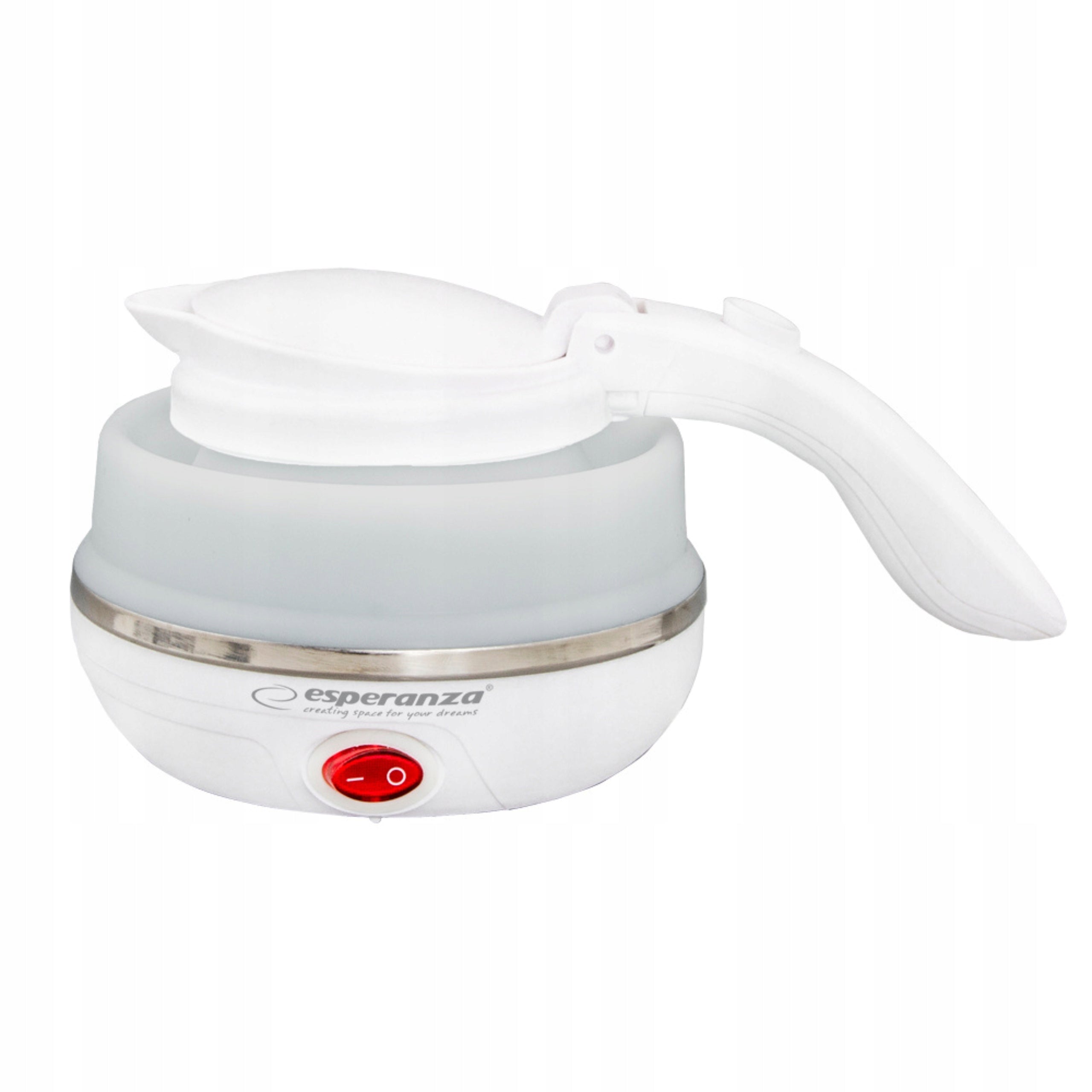 ELECTRIC FOLDING KETTLE TOURIST SILICONE 0,5L 750W FOR TRAVEL Dominant color white