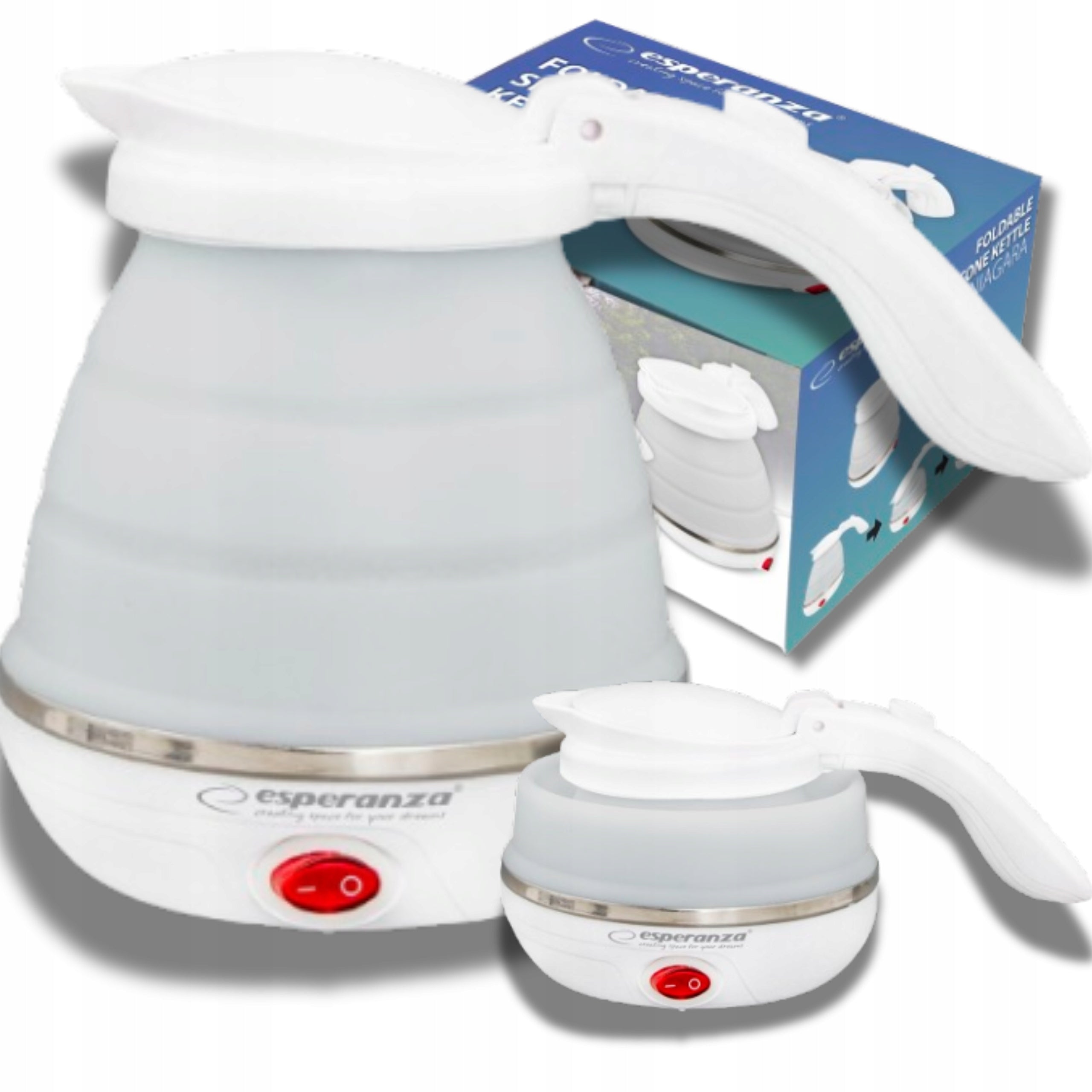 ELECTRIC FOLDING KETTLE TOURIST SILICONE 0,5L 750W FOR TRAVEL Packaging status original