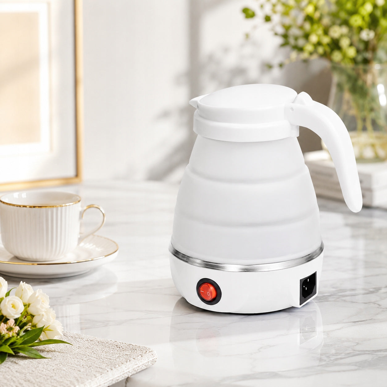 ELECTRIC FOLDING TOURIST KETTLE 750W SILICONE 0,6L SMALL TRAVEL Power 600 W