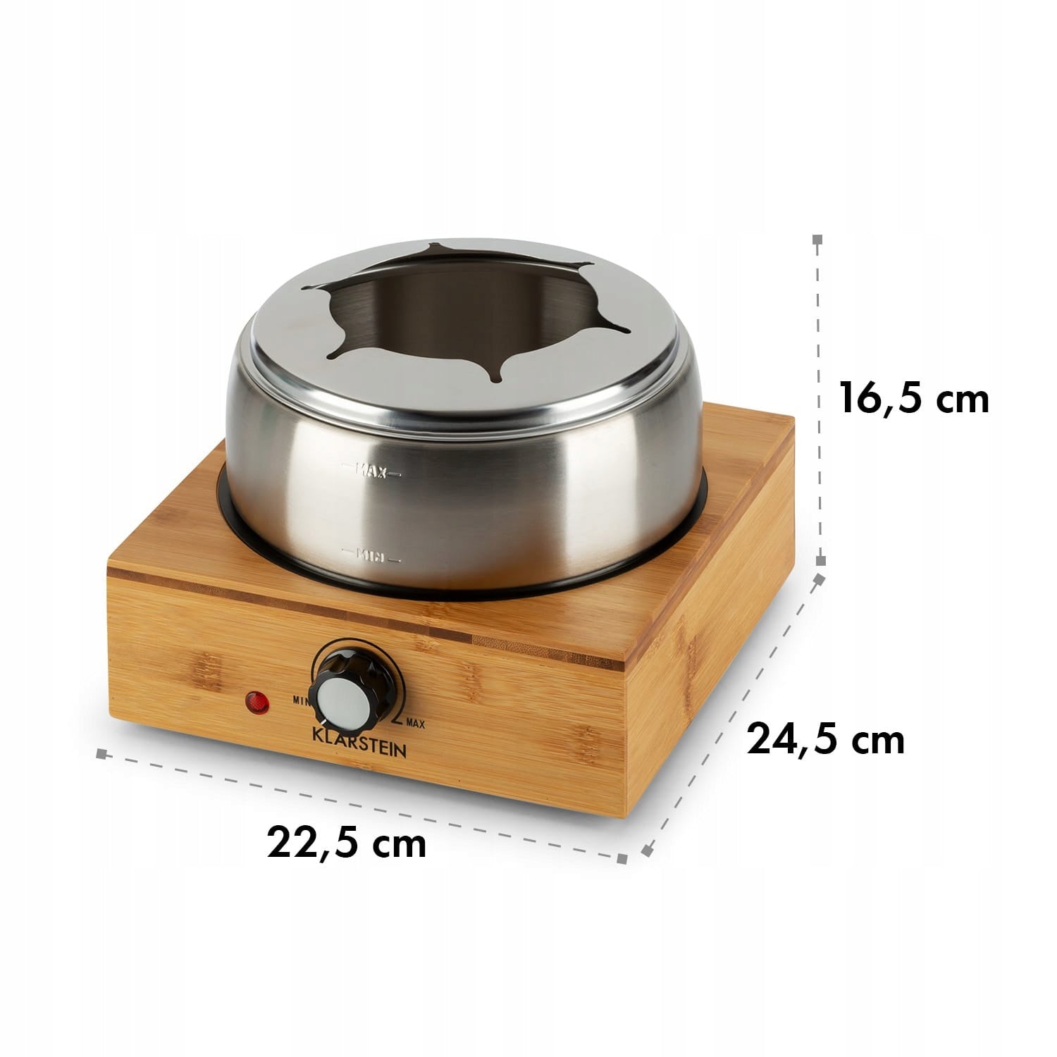 ELECTRIC FONDUE SET KLARSTEIN 800W POT STAINLESS STEEL WOOD Power rating 800 W