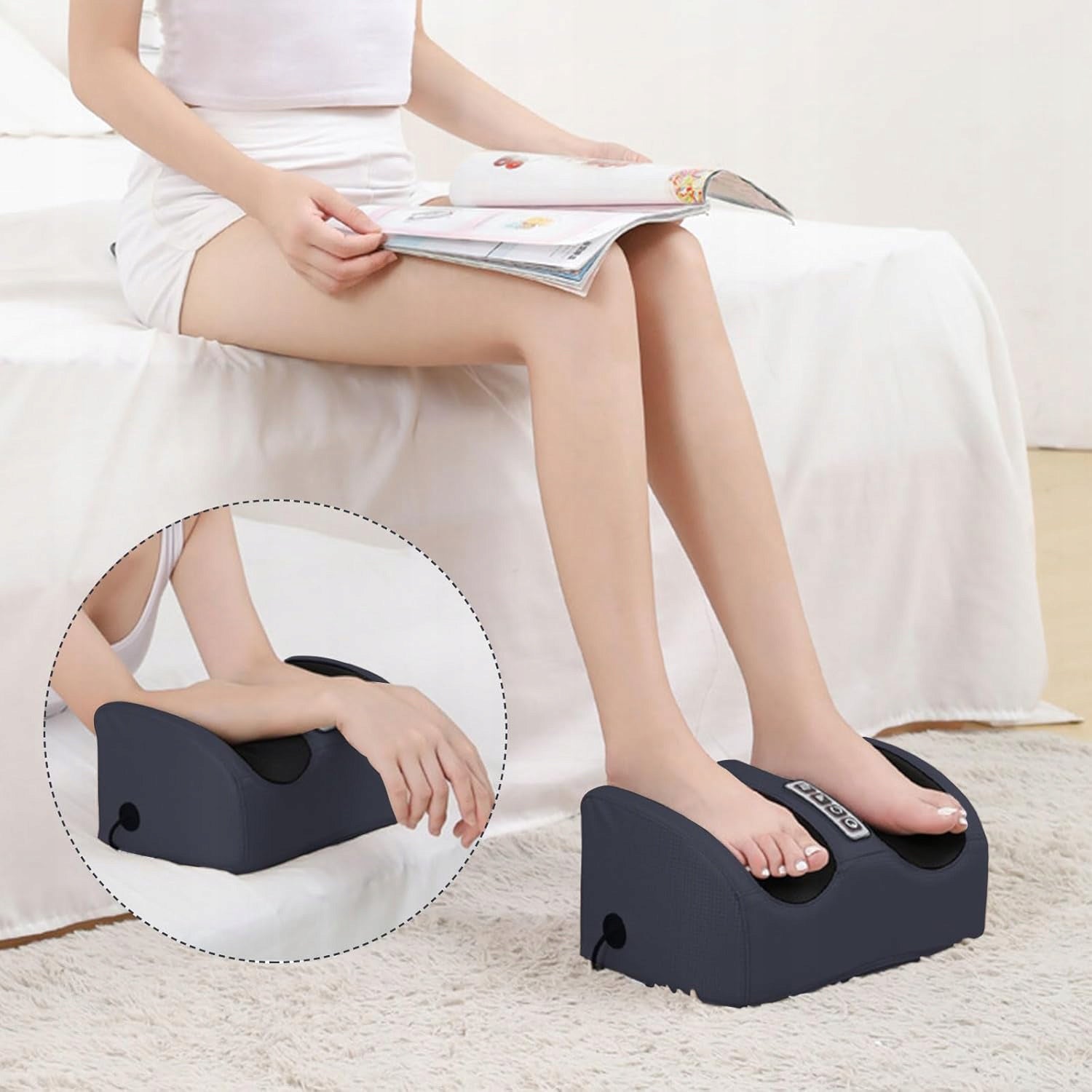 ELECTRIC FOOT AND LEG MASSAGER – ROLLERS, SHIATSU, AIR PRESSURE, GIFT Medical device no