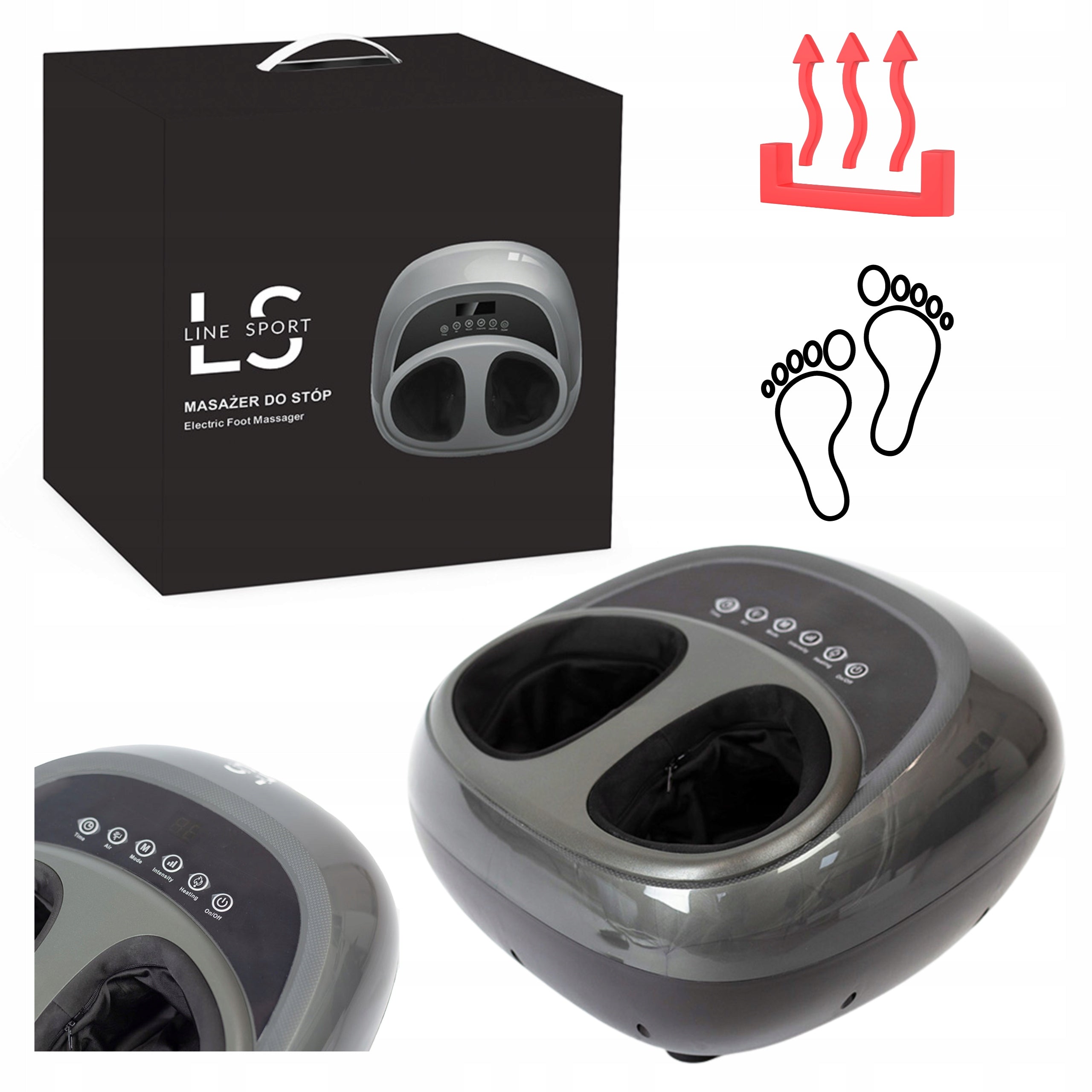 ELECTRIC FOOT MASSAGER HEATING RELAXATION LINE SPORT Polish