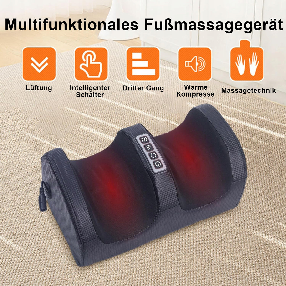 ELECTRIC FOOT MASSAGER SHIATSU WITH HEATING 4 MODELS - FULL BODY RELAXATION Kind feet