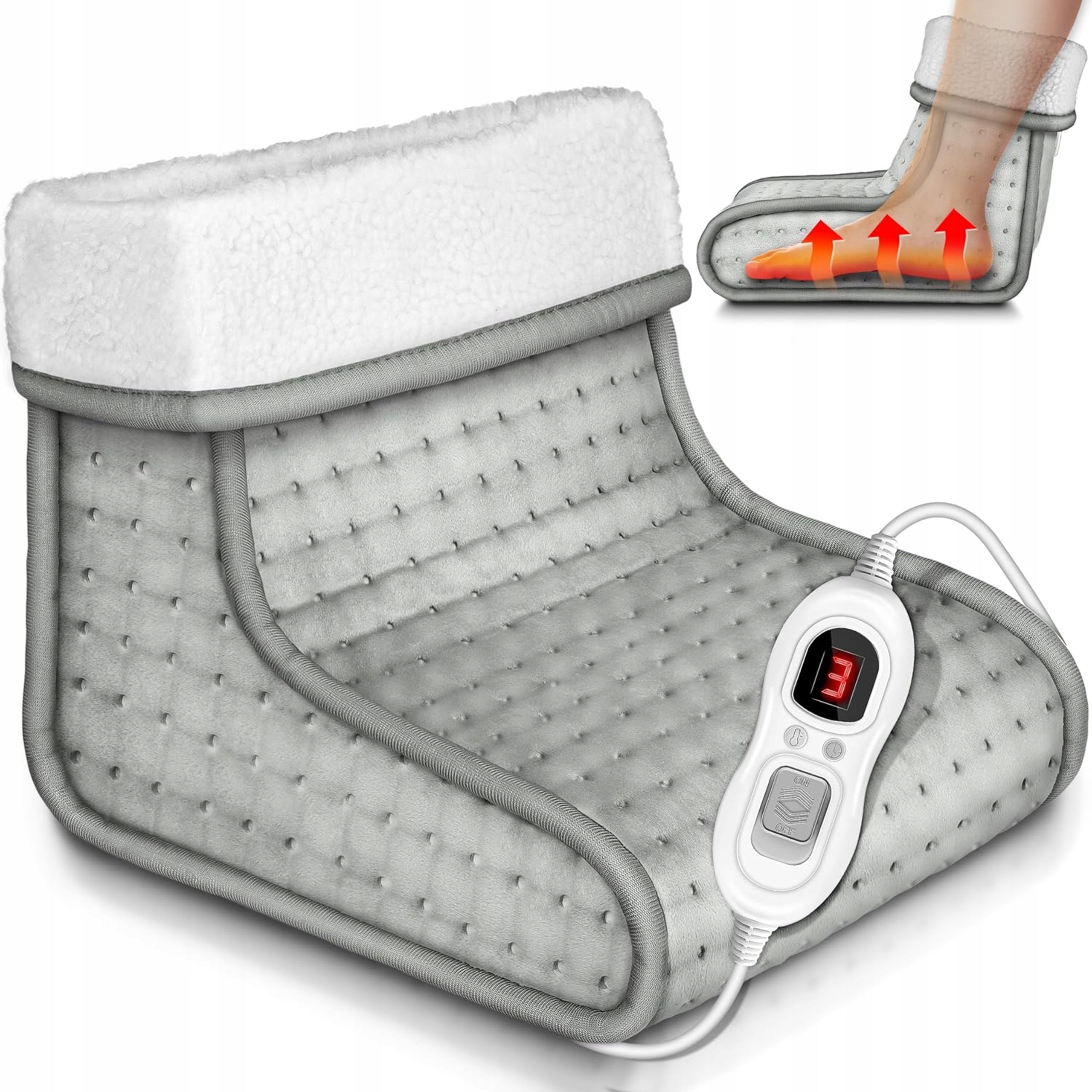 ELECTRIC FOOT WARMER 100W 6 TEMPERATURE LEVELS TIMER ADJUSTABLE