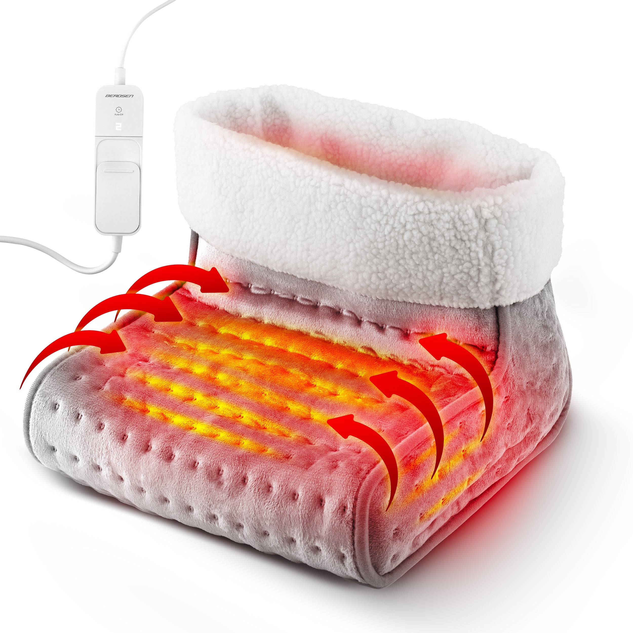 ELECTRIC FOOT WARMER WITH REMOTE CONTROL SOFT PLUSH MASSAGE 3 LEVELS SHOE Packaging status original