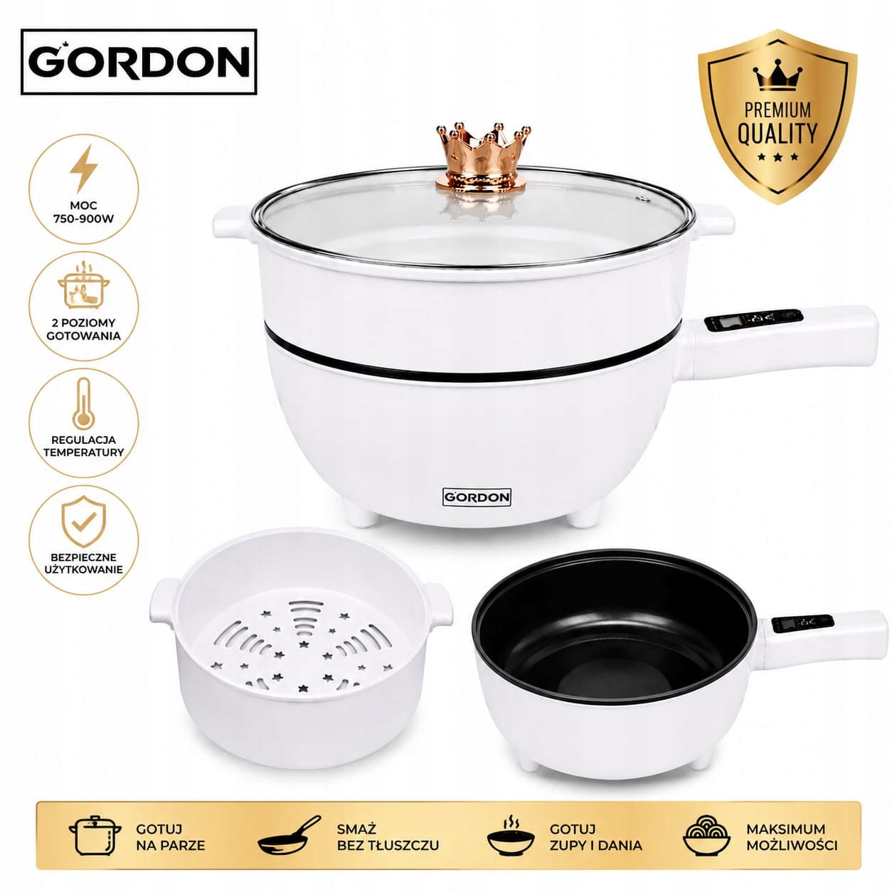 ELECTRIC FRYING PAN POT MULTIFUNCTIONAL 4L FRYING COOKING STEWING Brand HOME & MARKER
