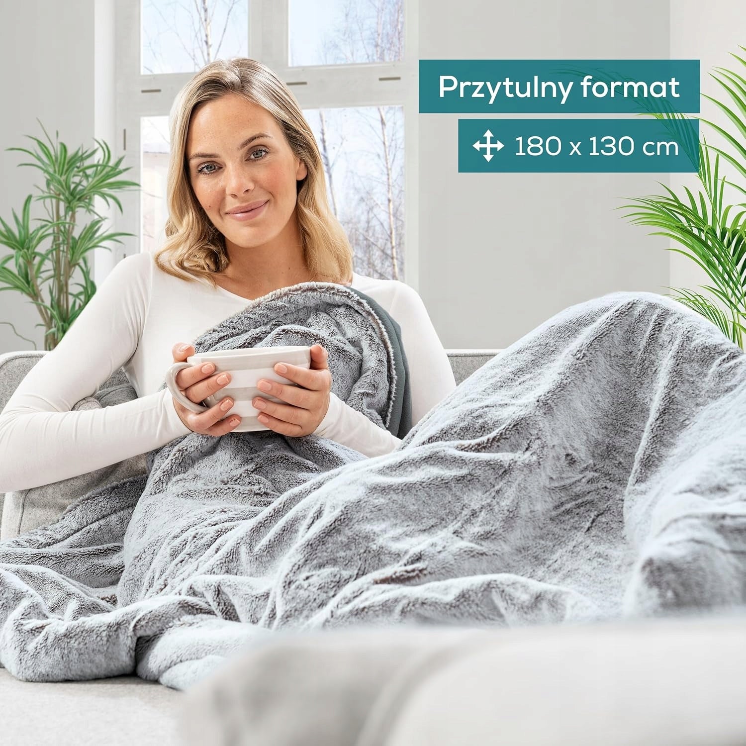 ELECTRIC FUR BLANKET 180×130CM 6LEVELS OF HEAT AUTOMATIC SHUTDOWN Manufacturer code 5906663181481