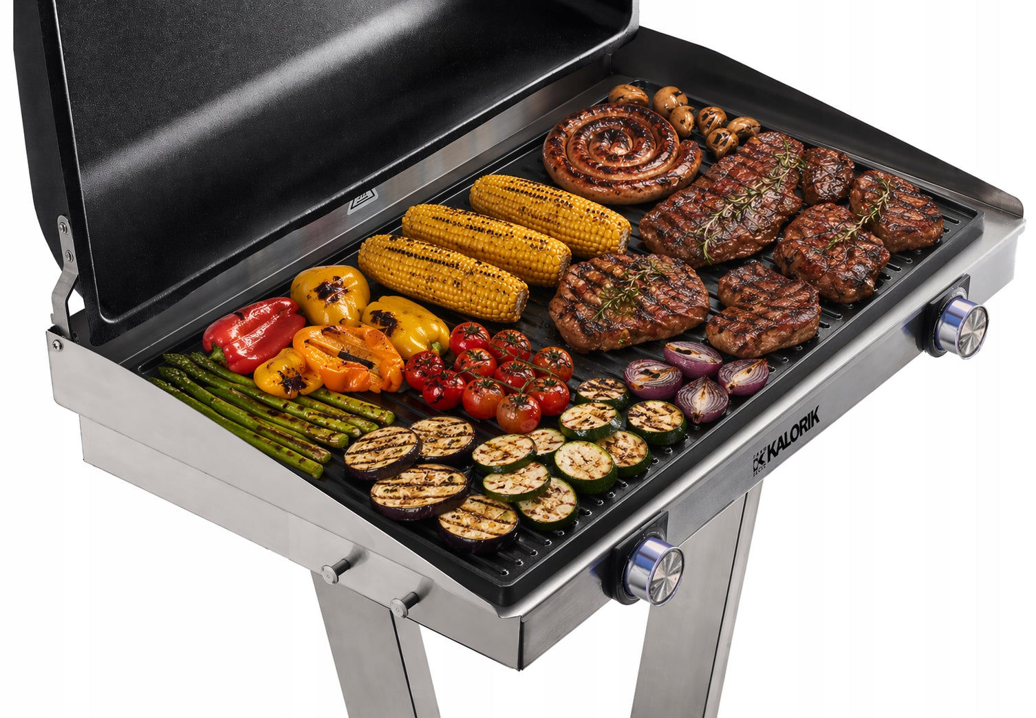 ELECTRIC GARDEN GRILL LARGE STANDING 2500W 2 ZONES 58CM FOR BALCONY TERRACE