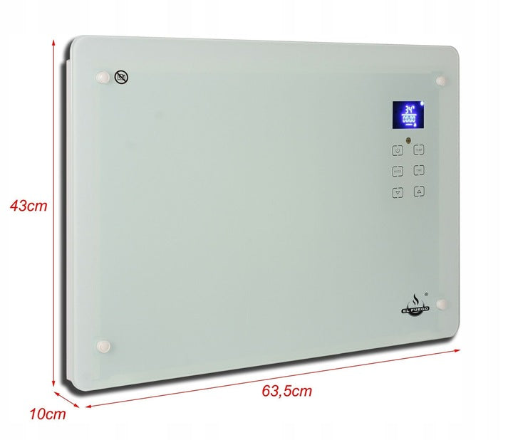 ELECTRIC GLASS CONVECTOR HEATER 1500W WITH REMOTE CONTROL THERMOSTAT LEGS! Manufacturer code 4250373249728
