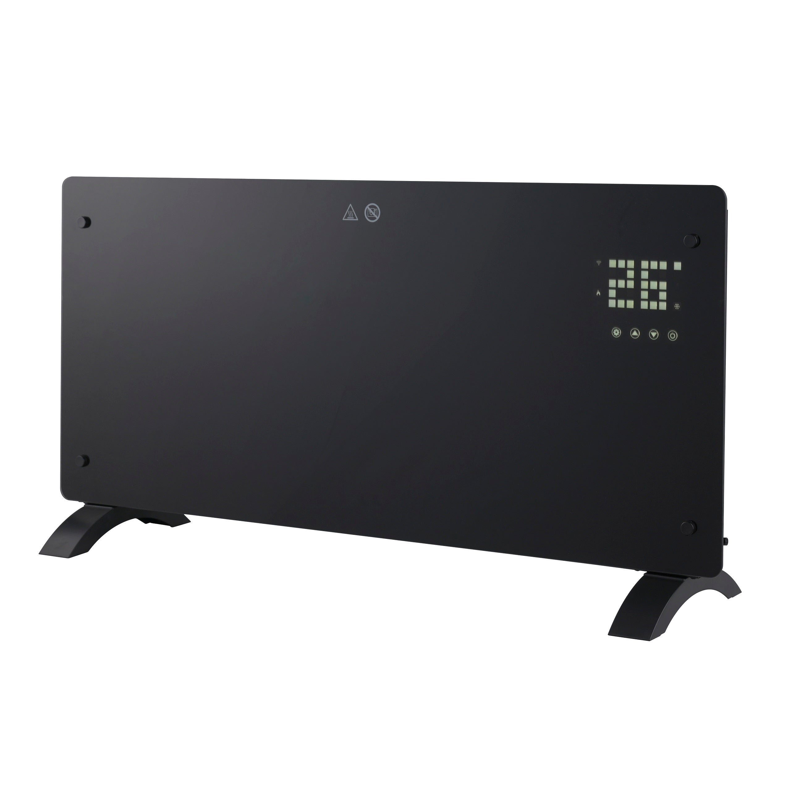 ELECTRIC GLASS HEATER 2500W WIFI TUYA LED REMOTE CONTROL ECO BLACK