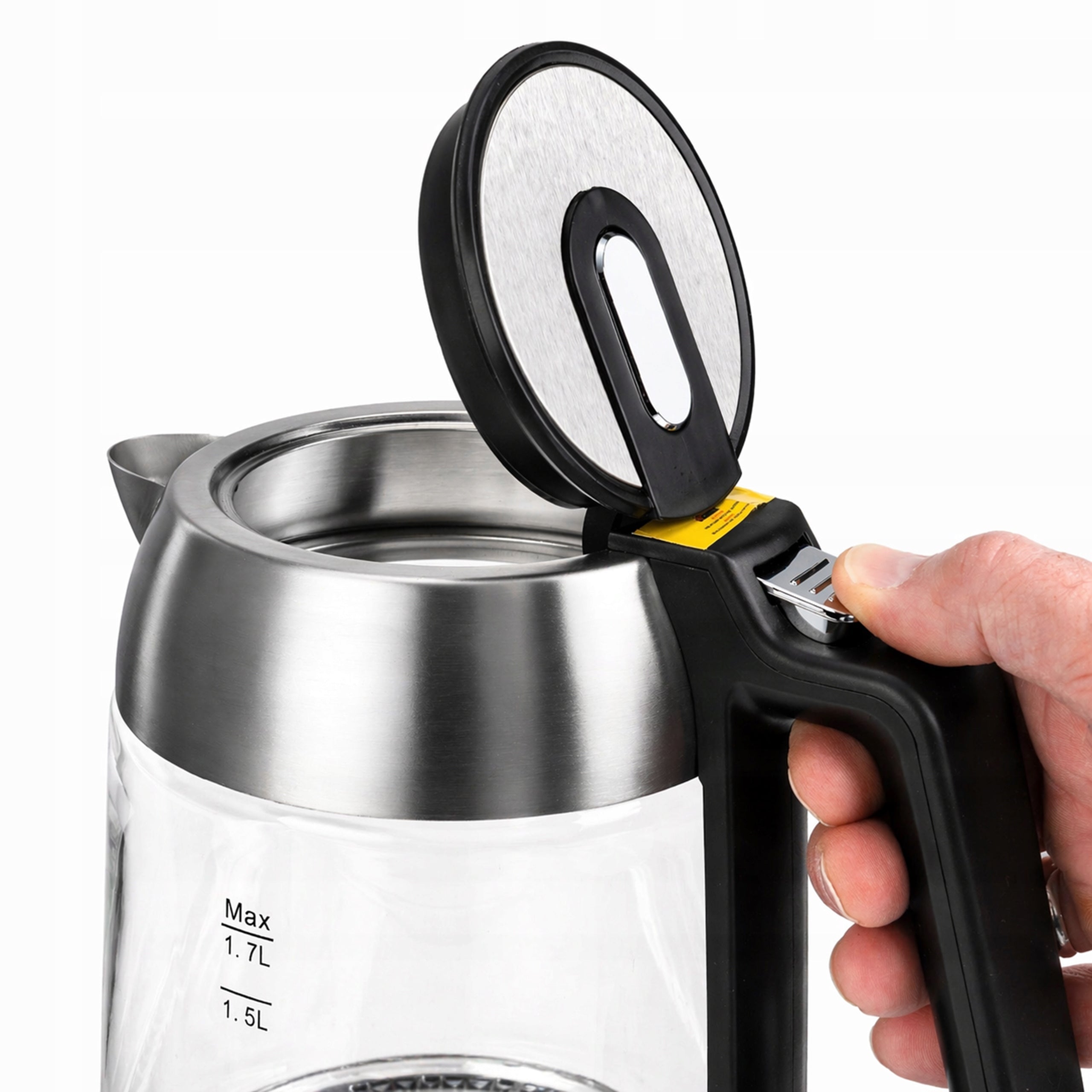 ELECTRIC GLASS KETTLE 1,7L 2200W LED CORDLESS STEEL HIGH POWER Power 2200 W