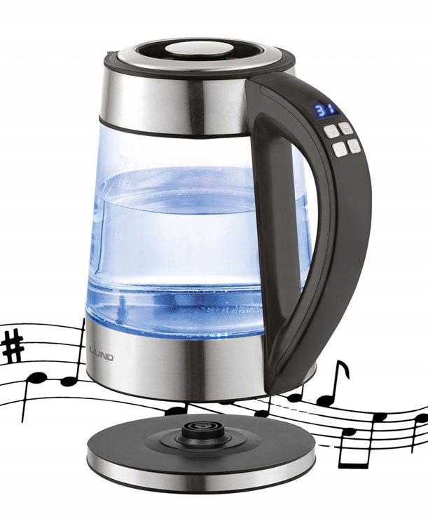 ELECTRIC GLASS KETTLE 1,7L WITH TEMPERATURE CONTROL WIRELESS LUND Dominant color clear