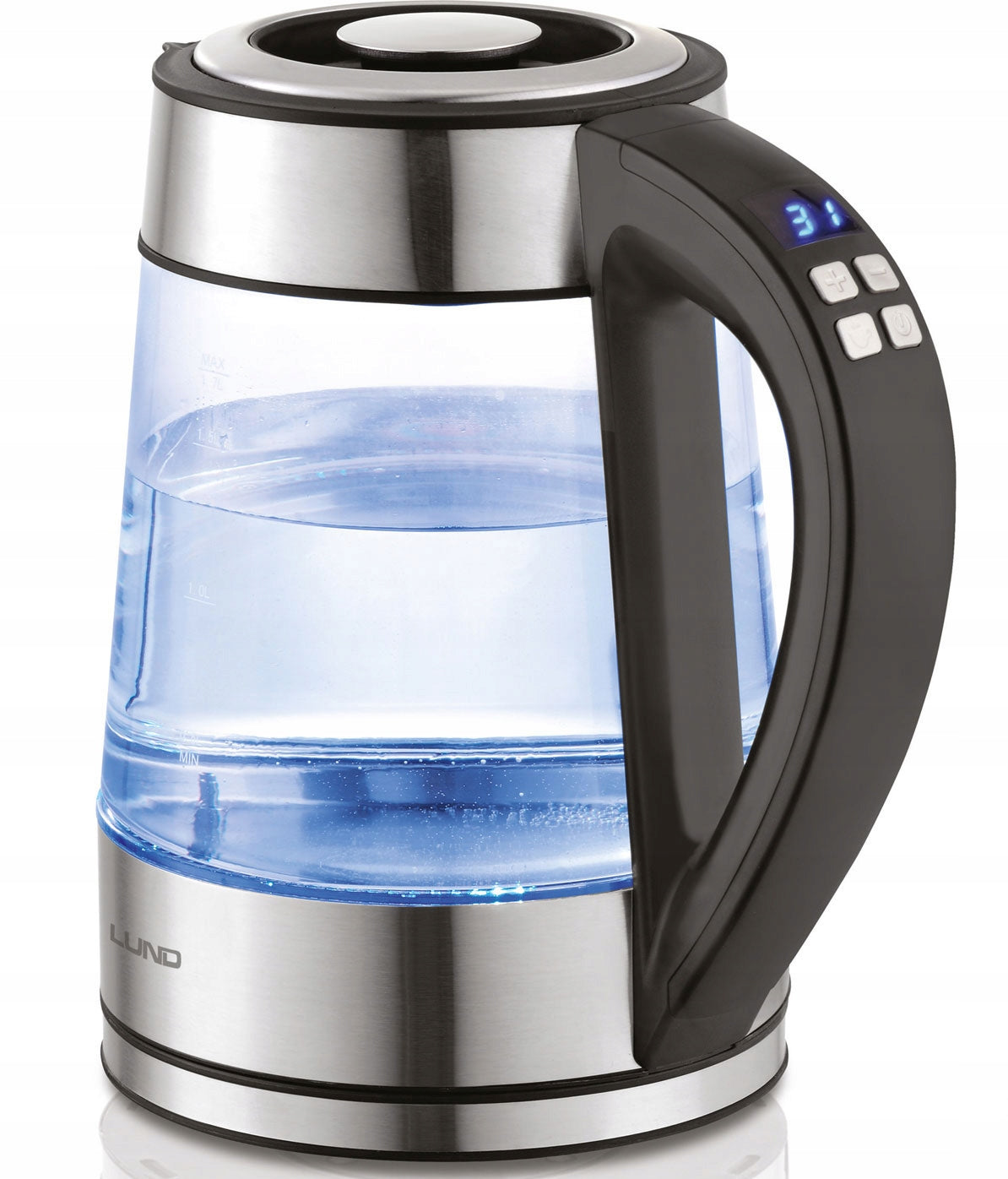 ELECTRIC GLASS KETTLE 1,7L WITH TEMPERATURE CONTROL WIRELESS LUND
