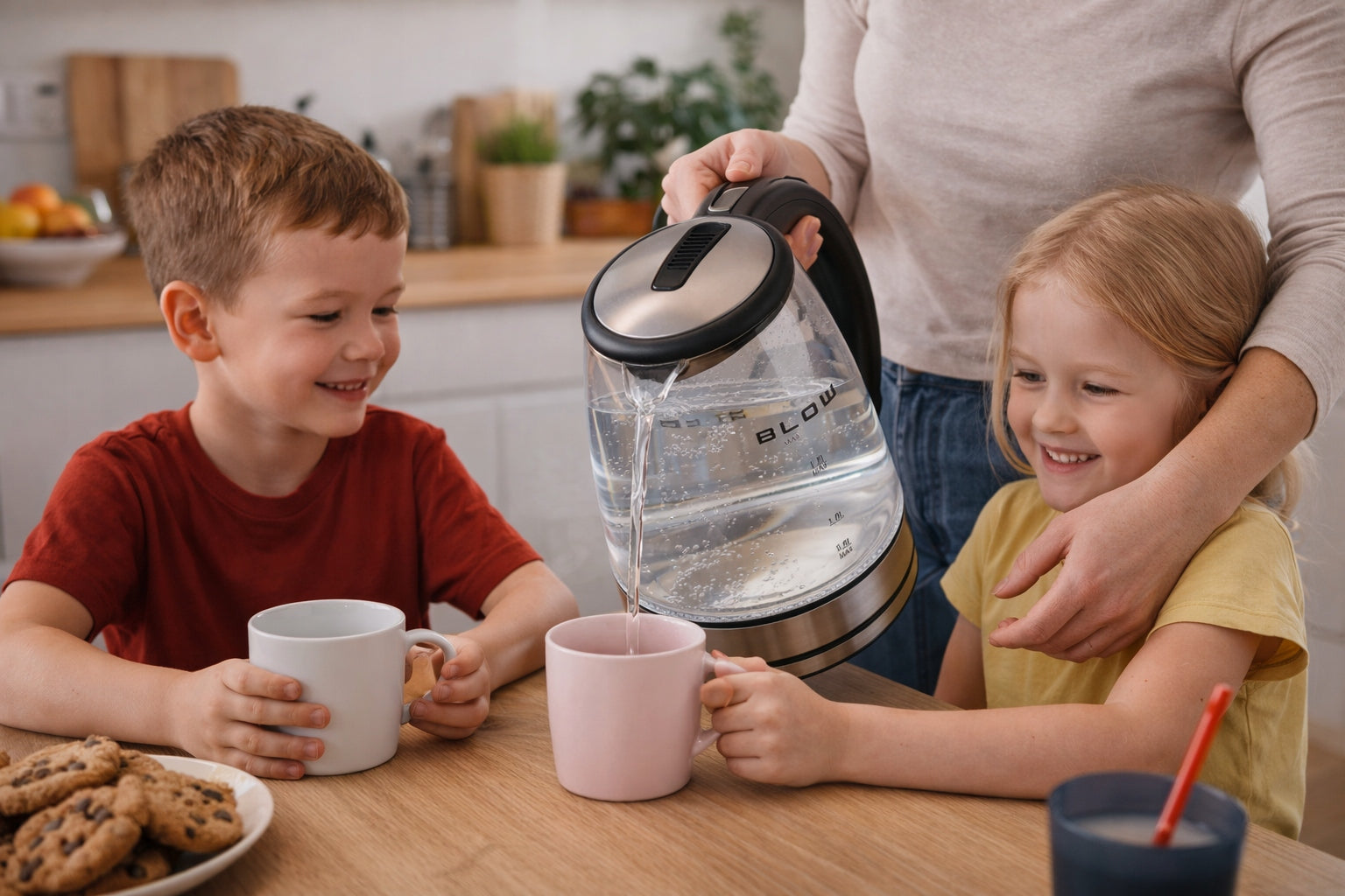 ELECTRIC GLASS KETTLE 2000W 1,8L STRONG SILENT LED STEEL BACKLIGHT Power 2000 W