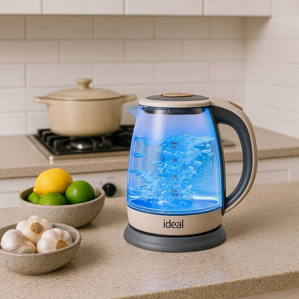 ELECTRIC GLASS KETTLE WITH BACKLIGHT STRONG RELIABLE 1,8 L Material glass synthetic material