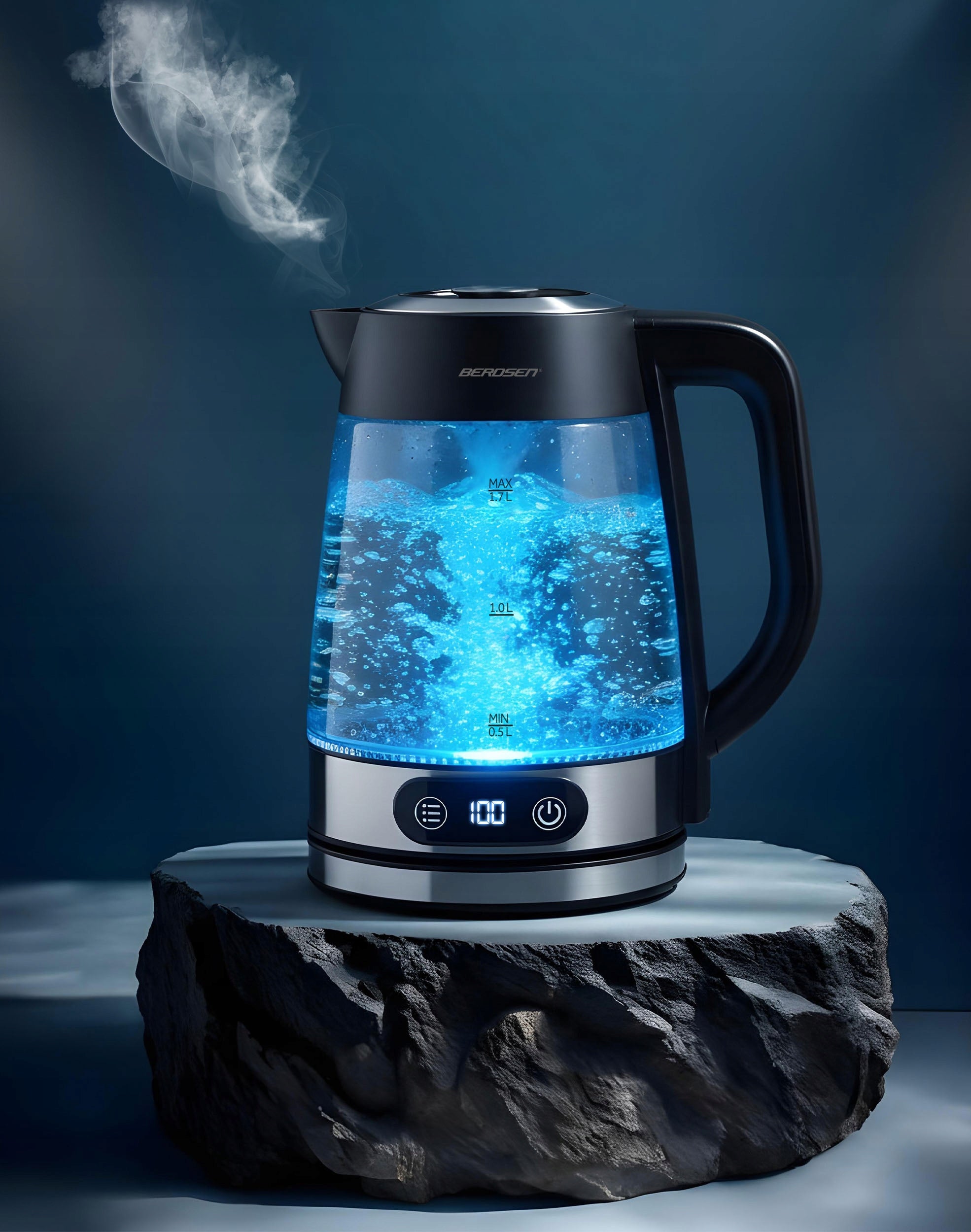 ELECTRIC GLASS KETTLE WITH TEMPERATURE CONTROL 2200W BERDSEN 1,8L Manufacturer code 371500