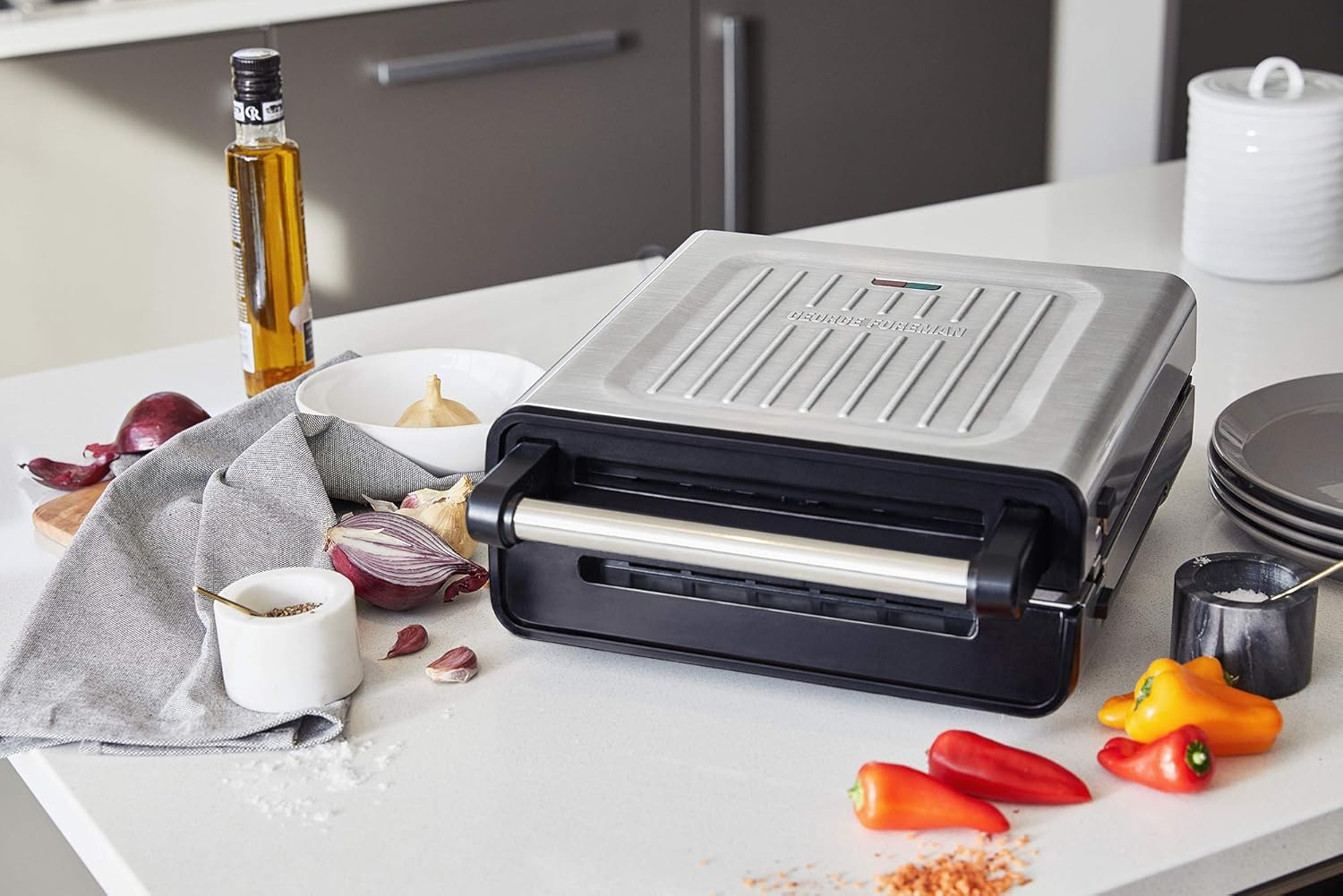 ELECTRIC GRILL 1500W ANTITYPICAL REMOVABLE PLATES SILVER Power rating 1500 W