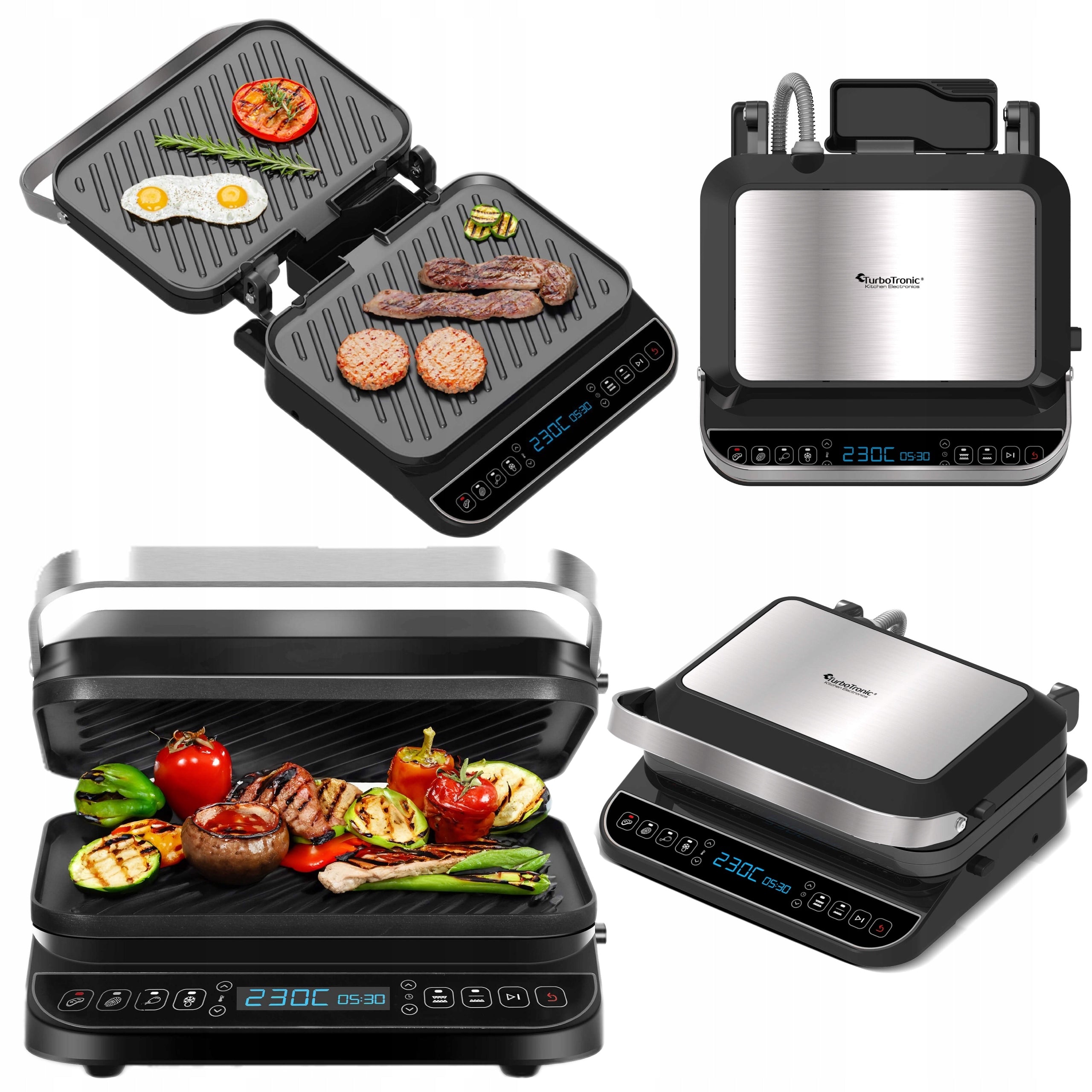 ELECTRIC GRILL 2000W 230°C FOLDING SANDWICH TOASTER PANINI
