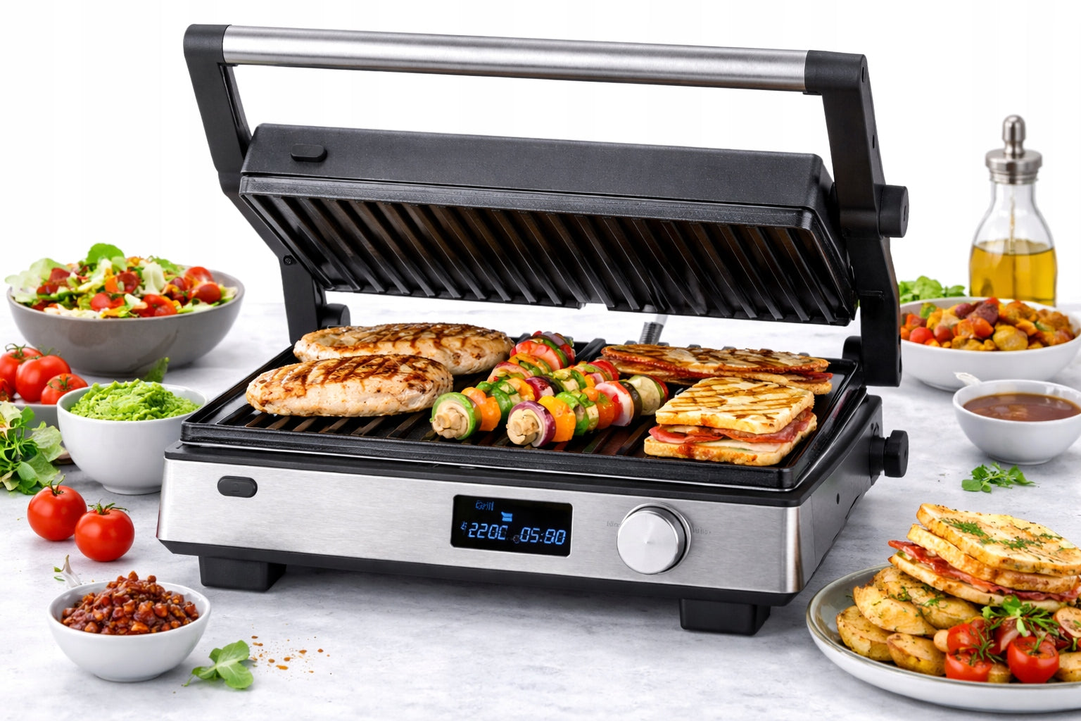 ELECTRIC GRILL 3IN1 WAFFLE MAKER TOASTER PANINI 2000W SEVERIN KG2380