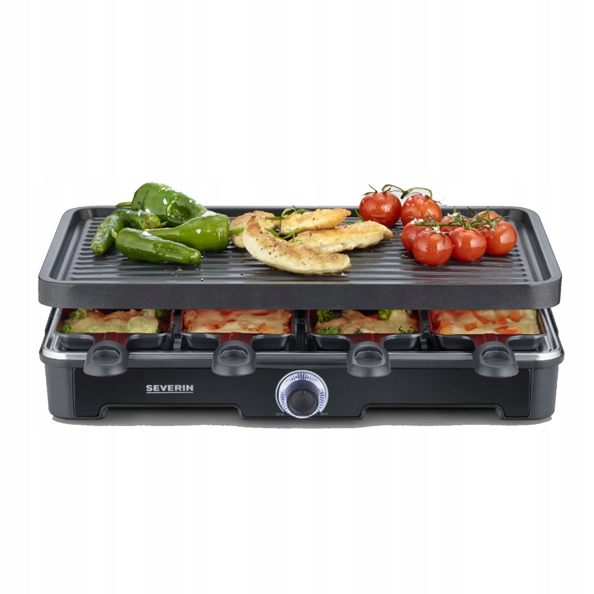 ELECTRIC GRILL CERAMIC RACLETTE 1400W 8 PANS BLACK SEVERIN RG9670 Grill type raclette