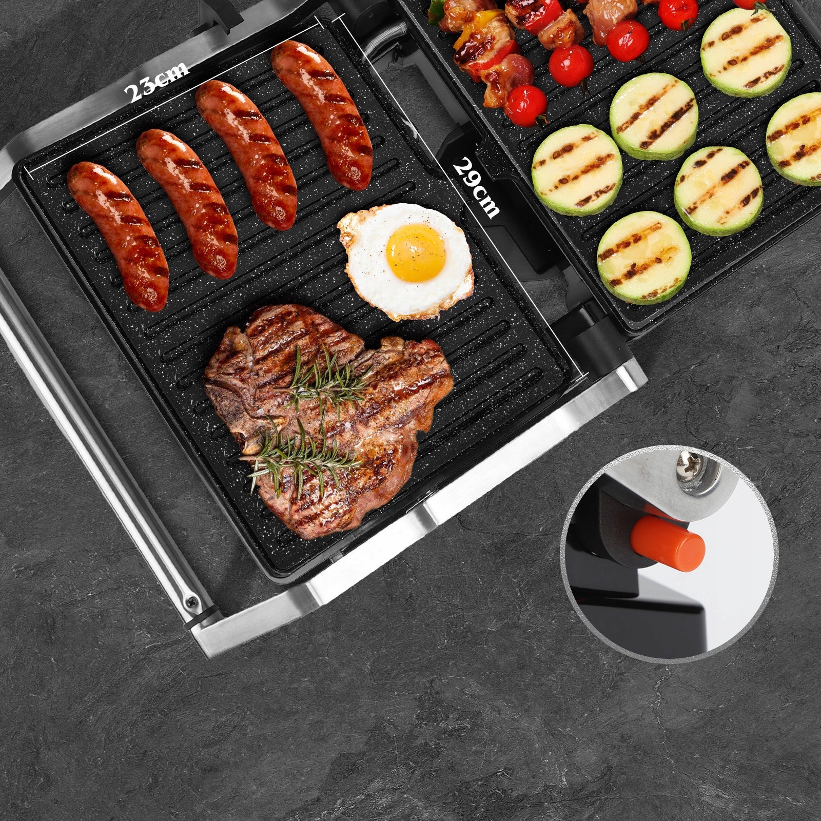 ELECTRIC GRILL CONTACT PANINI TOASTER 2000W 180° Brand Aigostar
