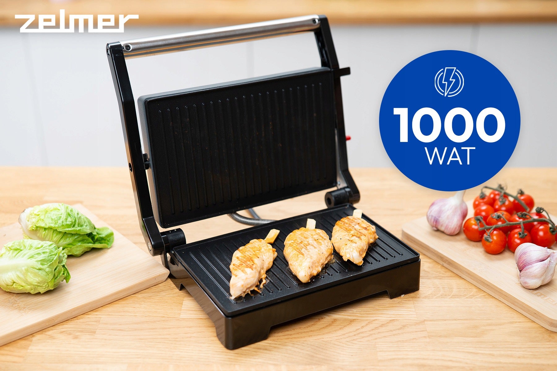 ELECTRIC GRILL CONTACT TOASTER ZELMER PR1100 FOLDING 180° 1000W Packaging status original