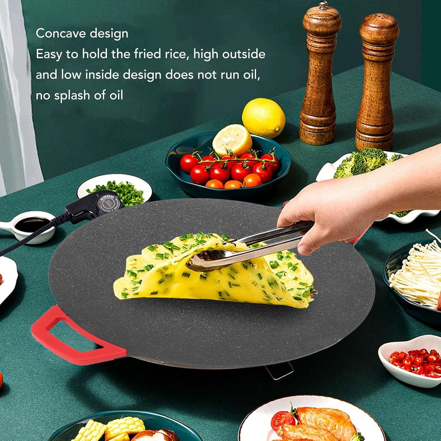 ELECTRIC GRILL PAN 11,8" SMOKELESS NONSTICK Model Elektryczna Patelnia Grillowa o Przekątnej 11,8 Ca
