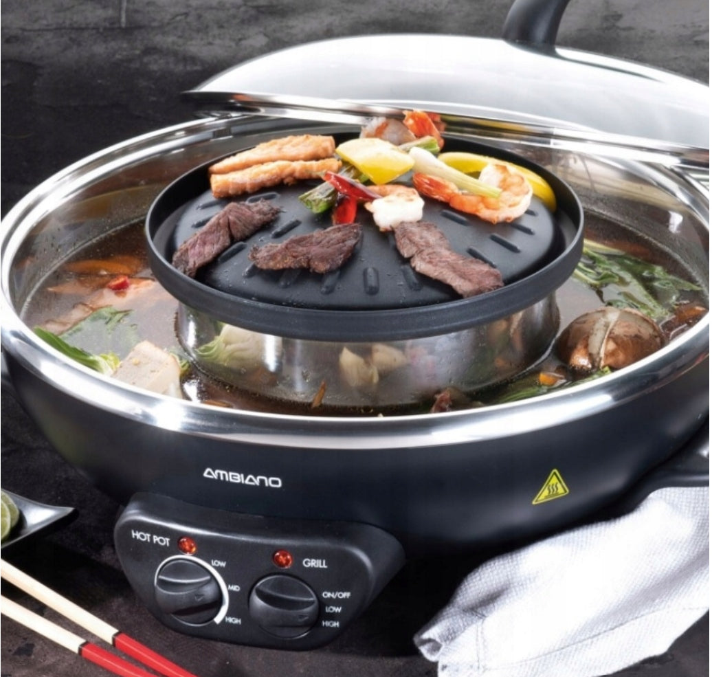 ELECTRIC GRILL PAN HOT POT 1950W Barbecue, fondue, panini, raclette Power rating 1950 W