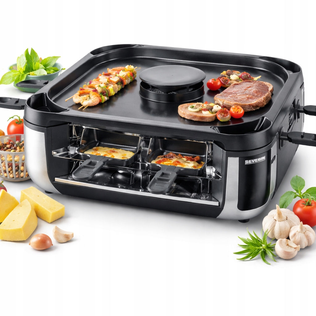 ELECTRIC GRILL RACLETTE SMOKE REDUCTION 1900W 8 PANS SEVENTO RG2379