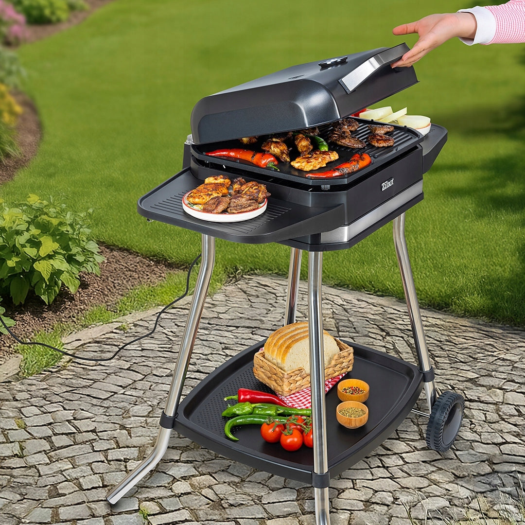 ELECTRIC GRILL Smokeless GARDEN Standing 3050W 6in1 + COVER + THERMOMETER Power rating 3050 W