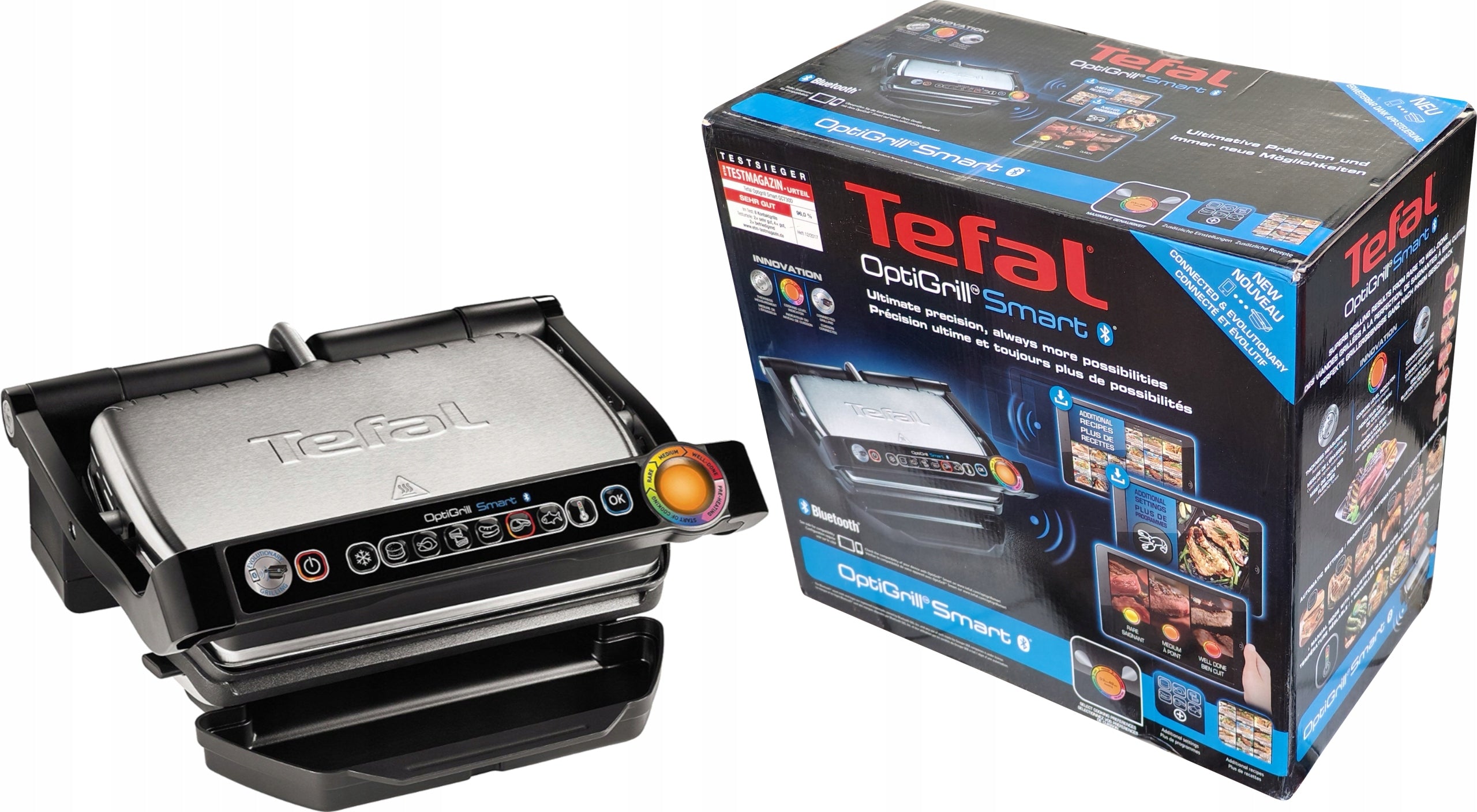 ELECTRIC GRILL TEFAL OPTIGRILL SMART GC730D12 2000W BLACK-SILVER