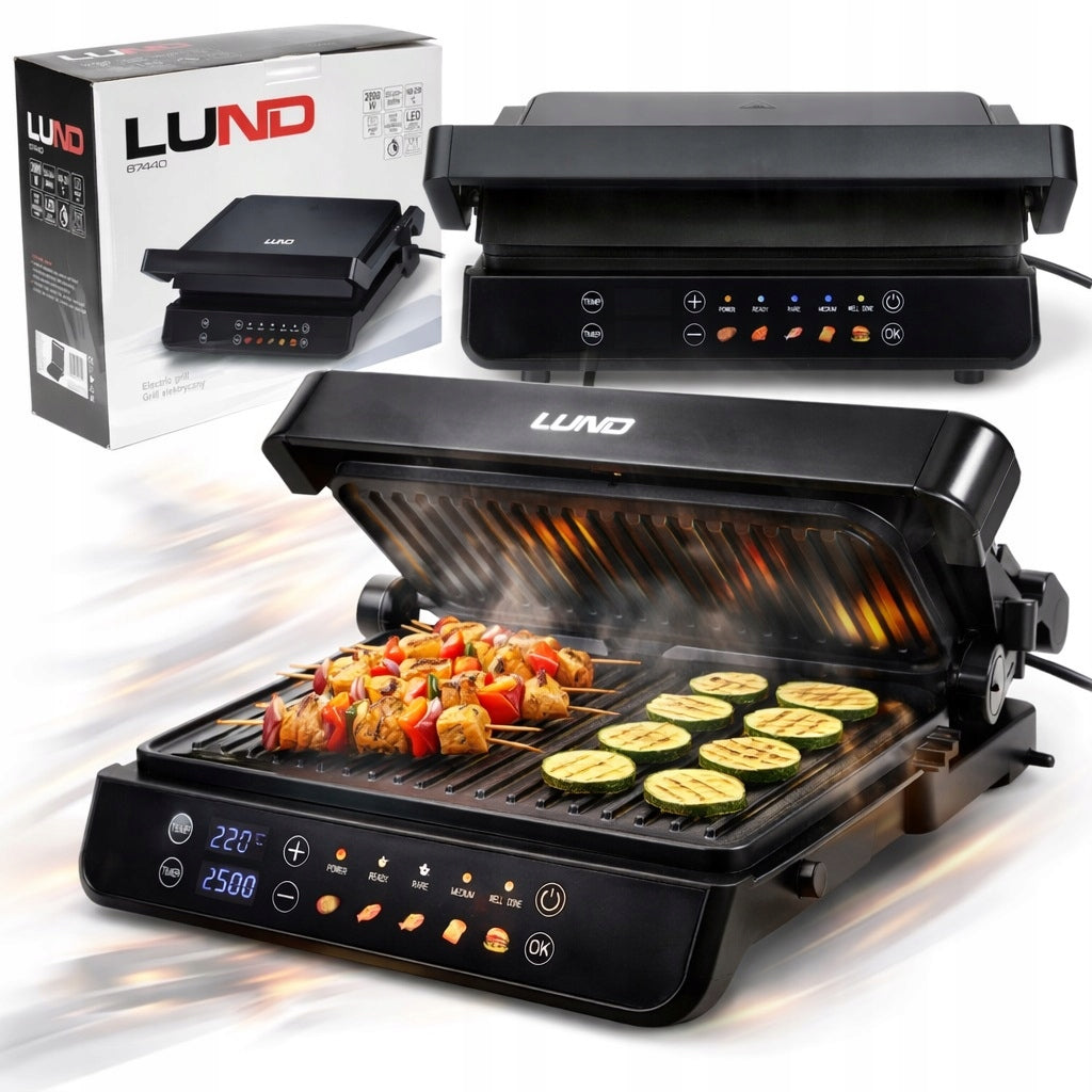 ELECTRIC GRILL TOASTER LUND FOLDING REMOVABLE PLATES 2000W LED PANEL Power rating 2000 W