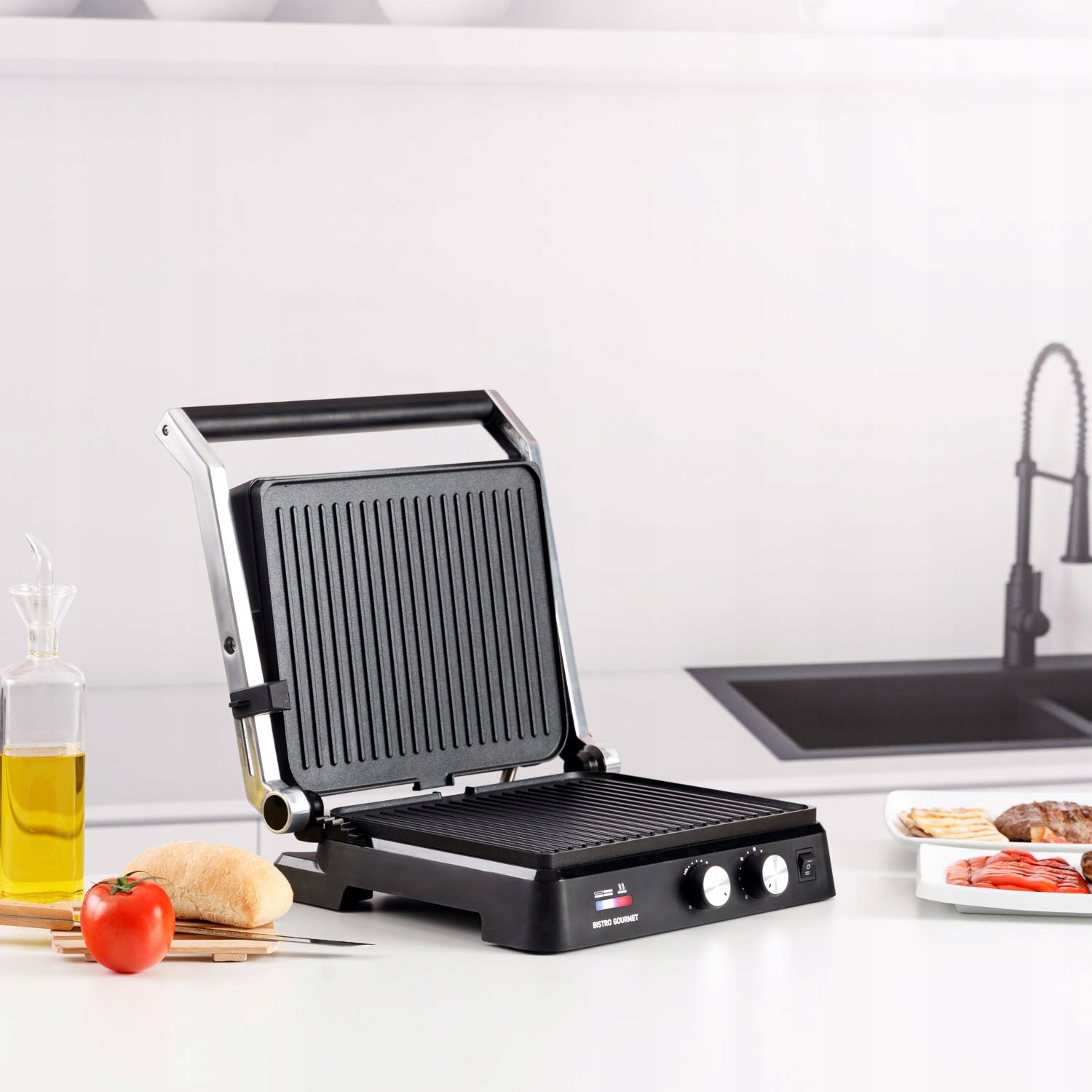 ELECTRIC GRILL TOASTER PANINI FOLDING Taurus Bistro Gourmet 2600W Grill type folding