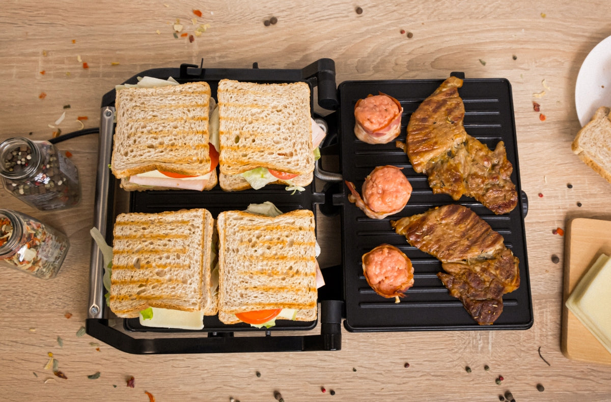 ELECTRIC GRILL TOASTER TABLE FOLDING PANINI 1600W Packaging status original
