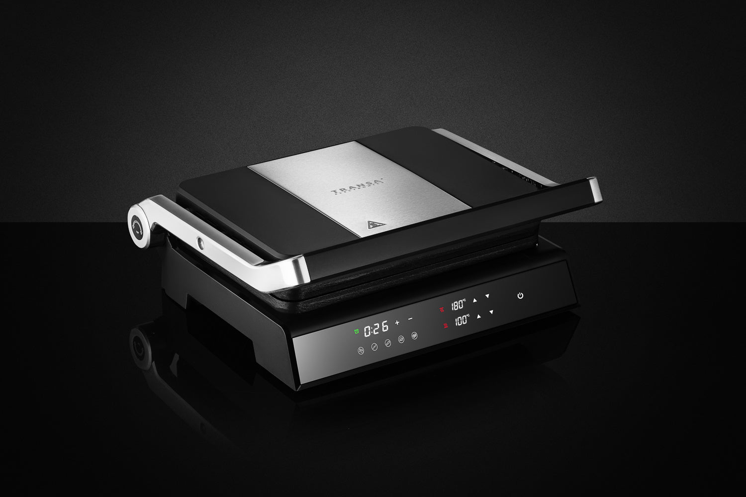 ELECTRIC GRILL TOASTER WITH ADJUSTABLE TEMP 5 PROGRAMS FOLDING 2200W Dominant color black