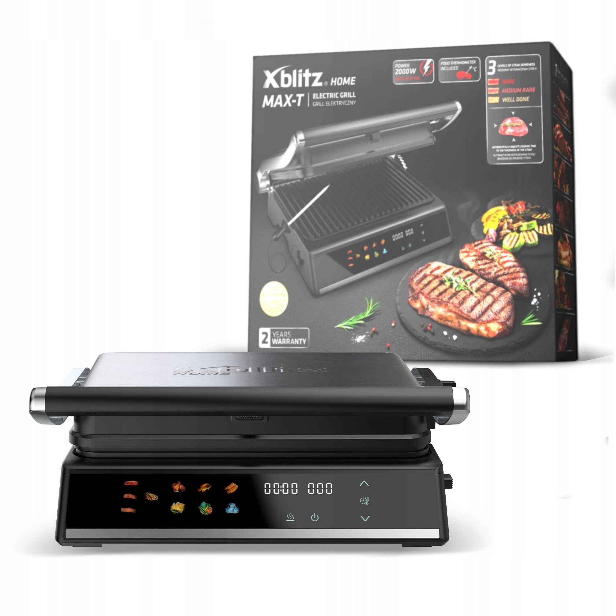 ELECTRIC GRILL XBLITZ MAX-T FOLDING TOASTER OVEN FOR PANINI TOASTER 2000W Power rating 2000 W