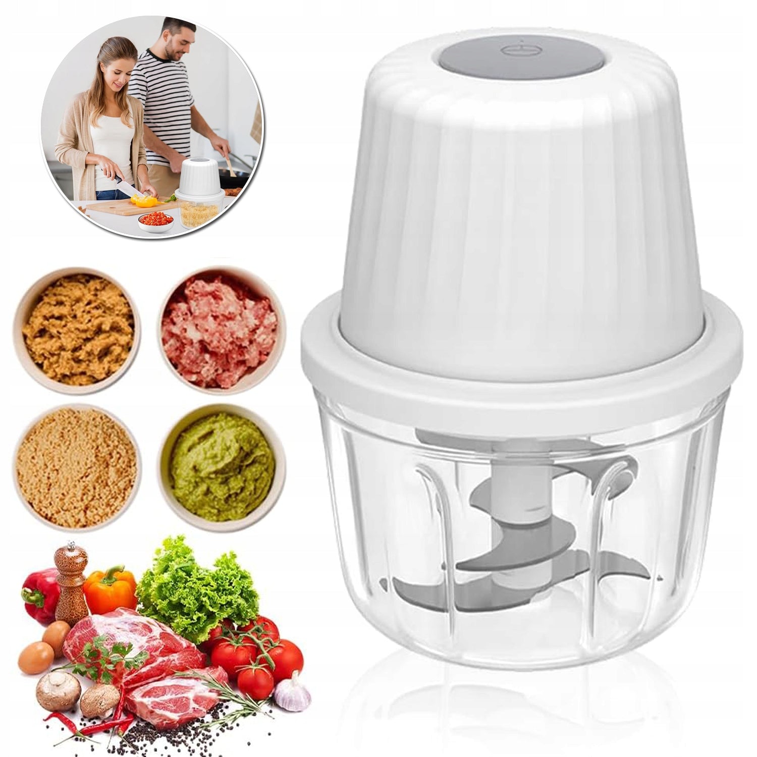 ELECTRIC GRINDER, INCISOR, MEAT GRINDER CONTAINER