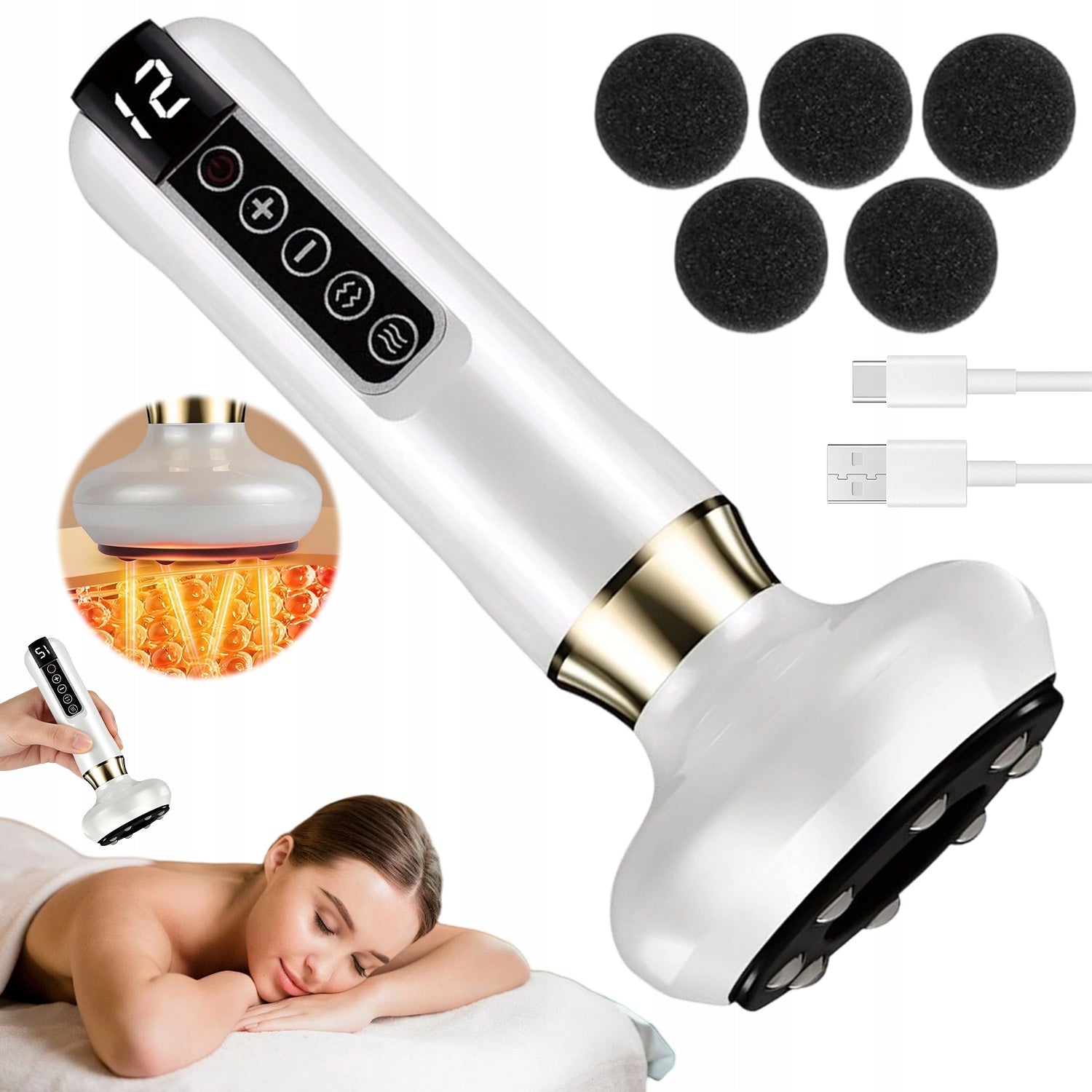 ELECTRIC GUASHA FASCIA MASSAGER FOR 12 ADJUSTMENT HEATING