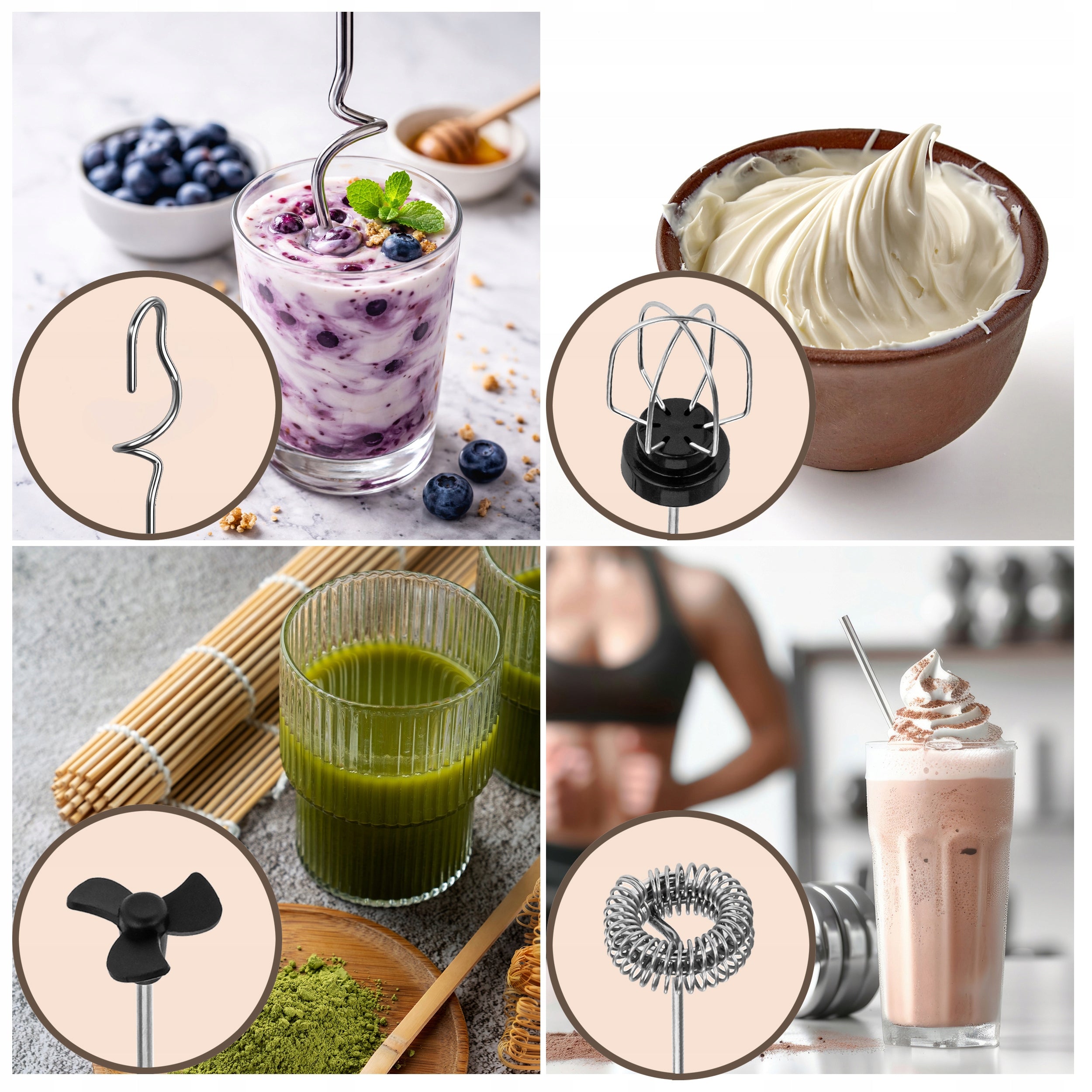 ELECTRIC HANDHELD MILK FROTHER 4IN1 MINI USB COFFEE MILK BEATER Brand AZENO