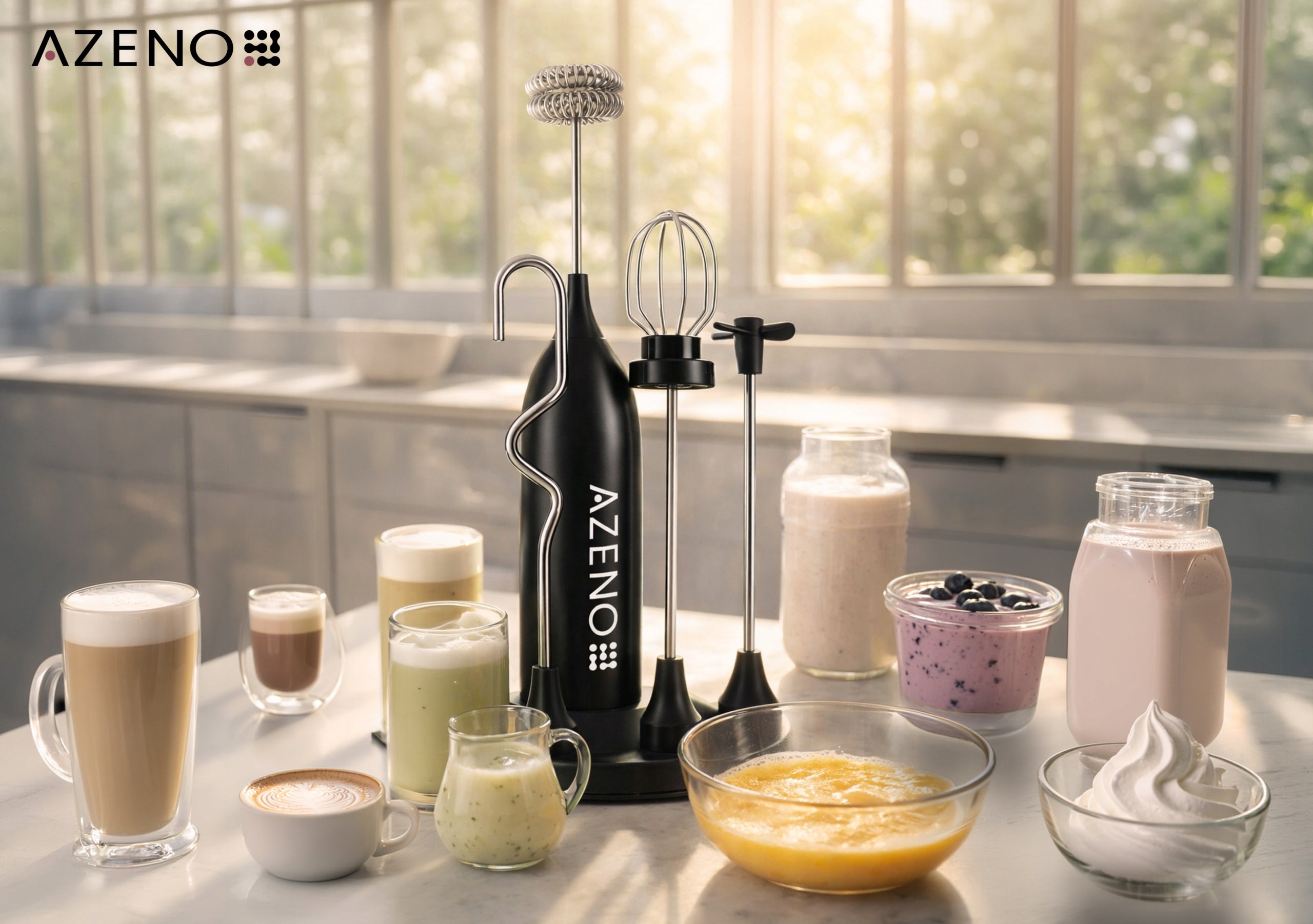 ELECTRIC HANDHELD MILK FROTHER 4IN1 MINI USB COFFEE MILK BEATER Dominant color black