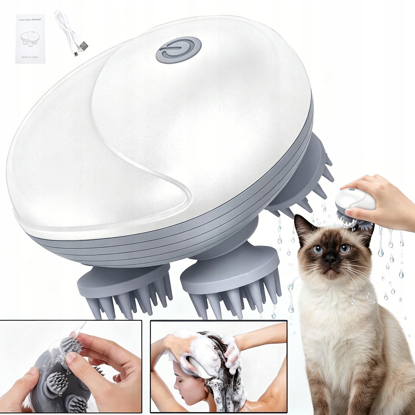 ELECTRIC HEAD MASSAGER, HANDHELD DOG AND CAT PET MASSAGER