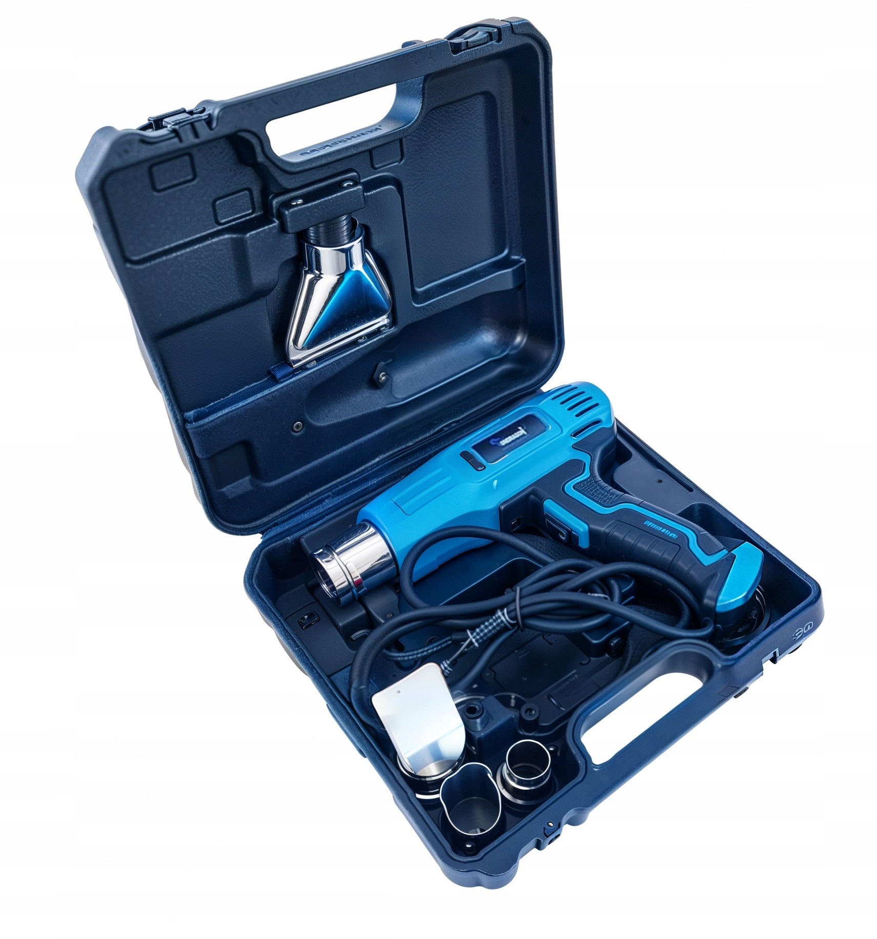 ELECTRIC HEAT GUN 2 GEARS ADJUSTMENT 2300W 4 NOZZLES SUITCASE 600C STRONG Packaging status original