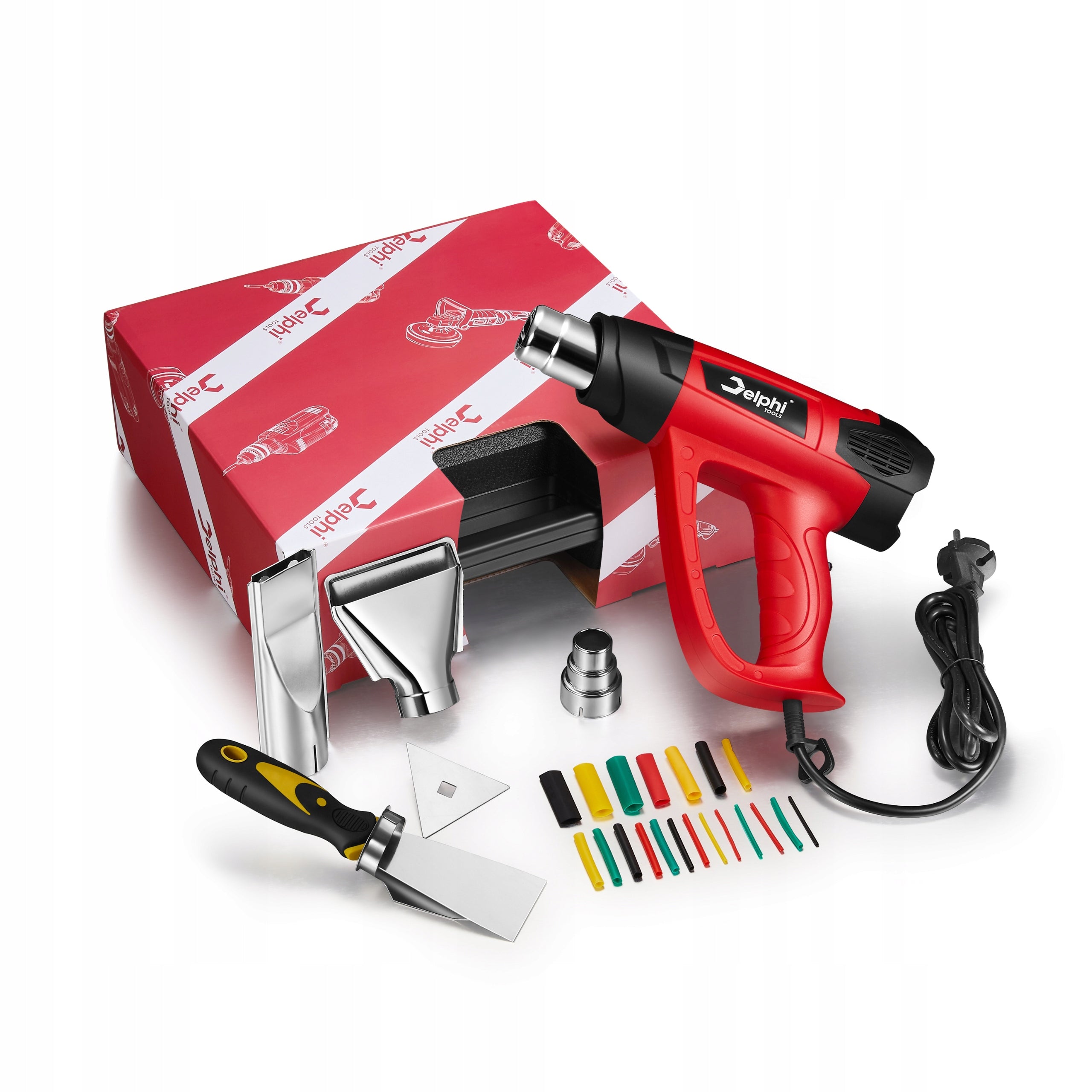ELECTRIC HEAT GUN LCD 2 GEARS STRONG ADJUSTMENT MAX 600°C +4 NOZZLES PUTTY Manufacturer code Mocna Opalarka z Regulacją Dysza Szpachla