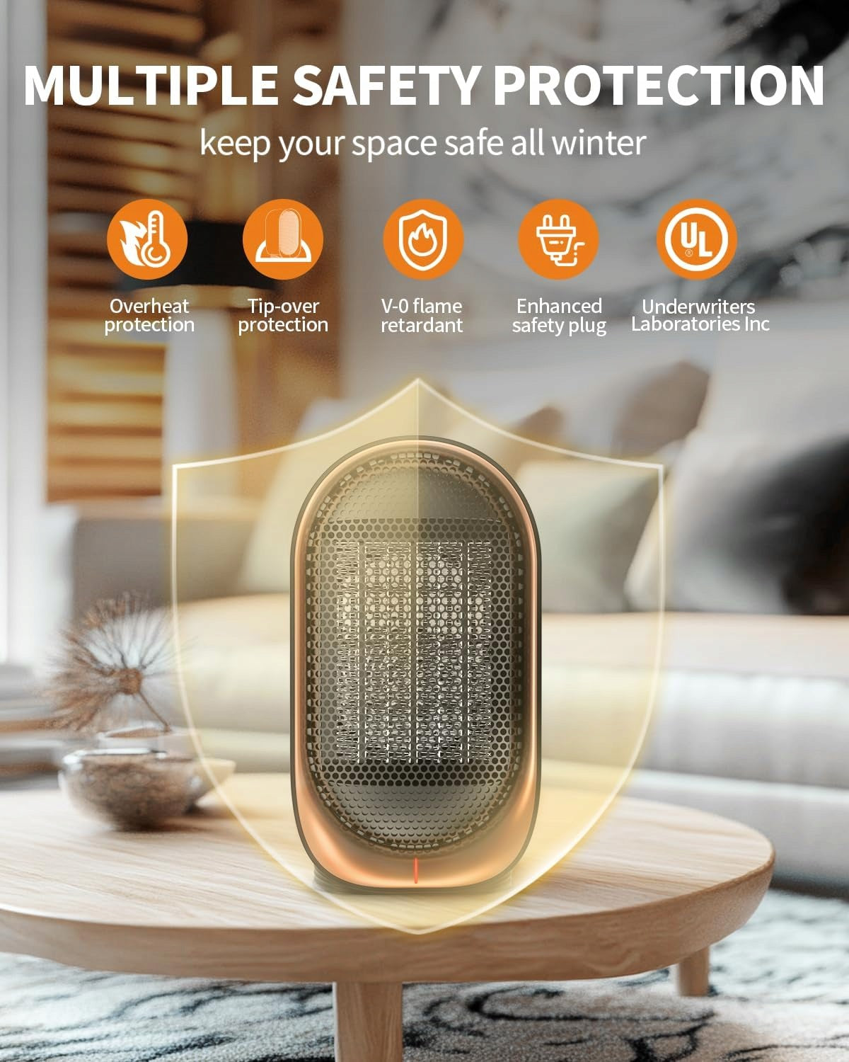 ELECTRIC HEATER 1000W PORTABLE ENERGY SAVING SAFE Packaging status original