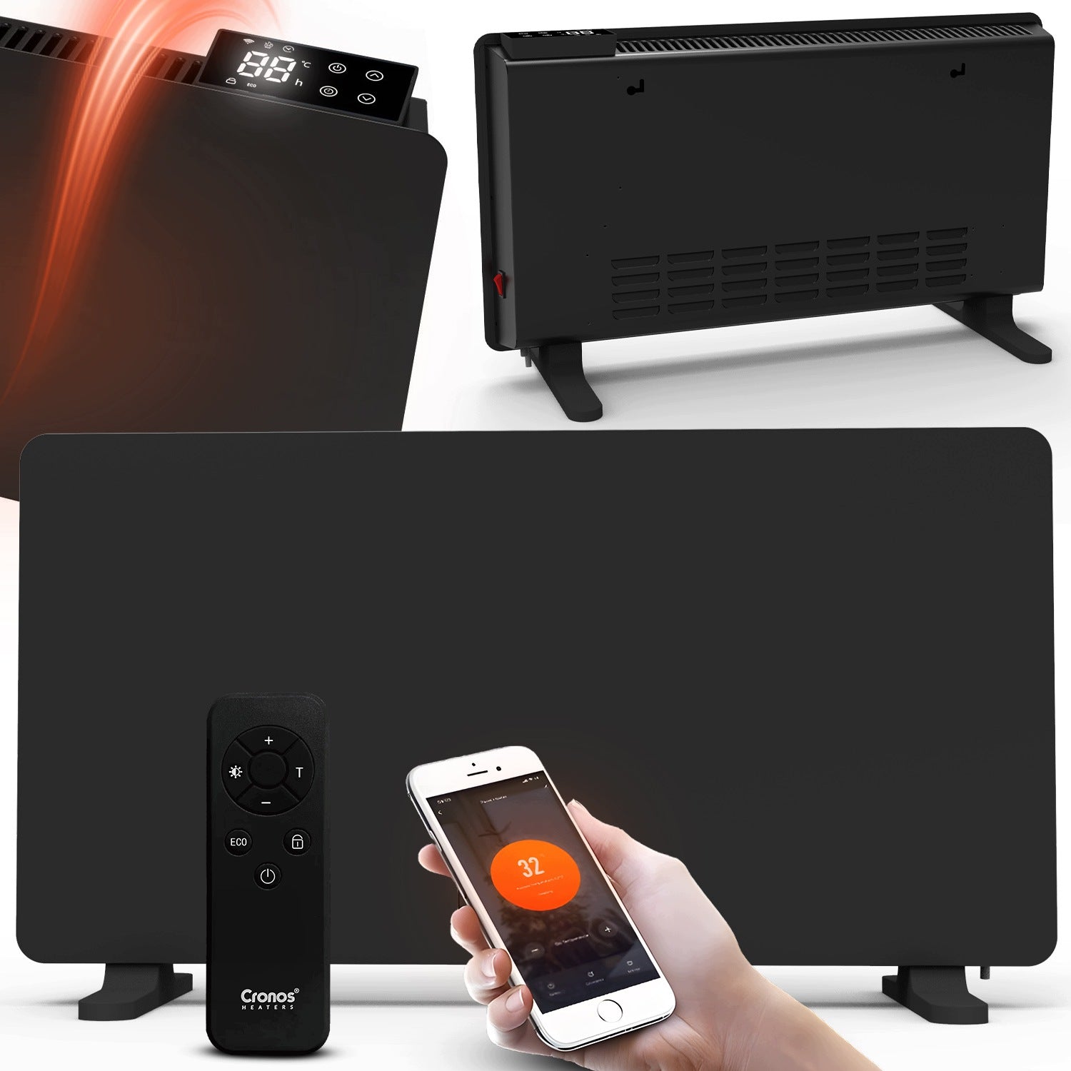 ELECTRIC HEATER 2000W CONVECTOR WITH THERMOSTAT ENERGY SAVING WiFi