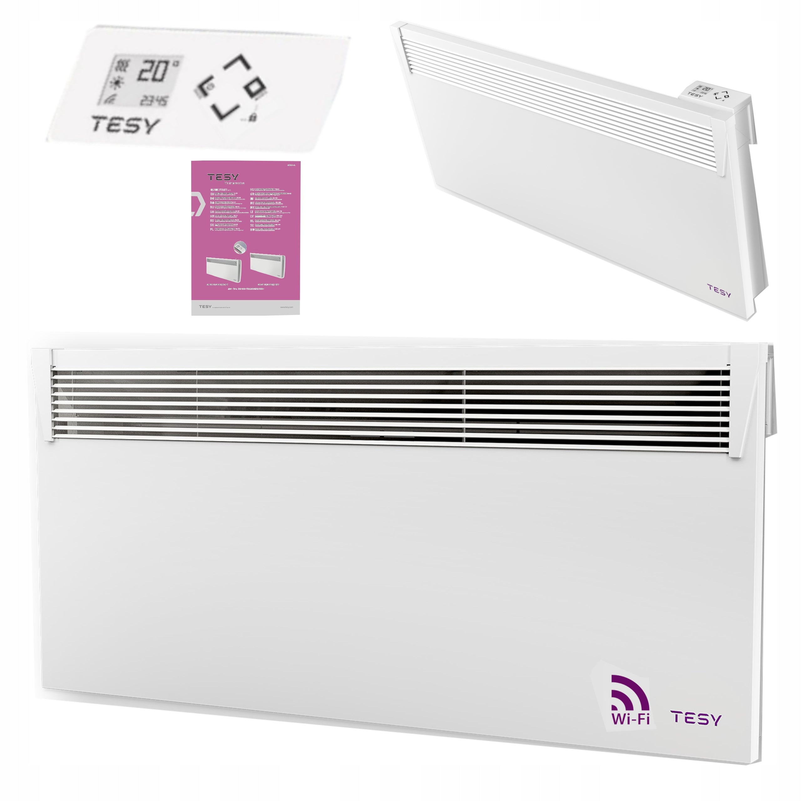 ELECTRIC HEATER 2500W CONVECTOR WALL HANGING LED WIFI THERMOSTAT