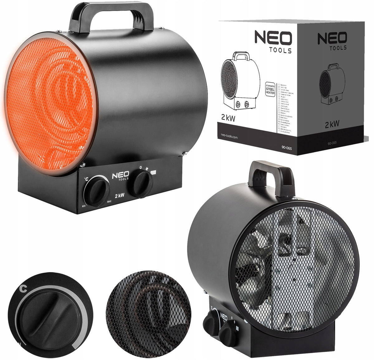 ELECTRIC HEATER CERAMIC FAROLE 2kW 90-065 NEO TOOLS 2000W